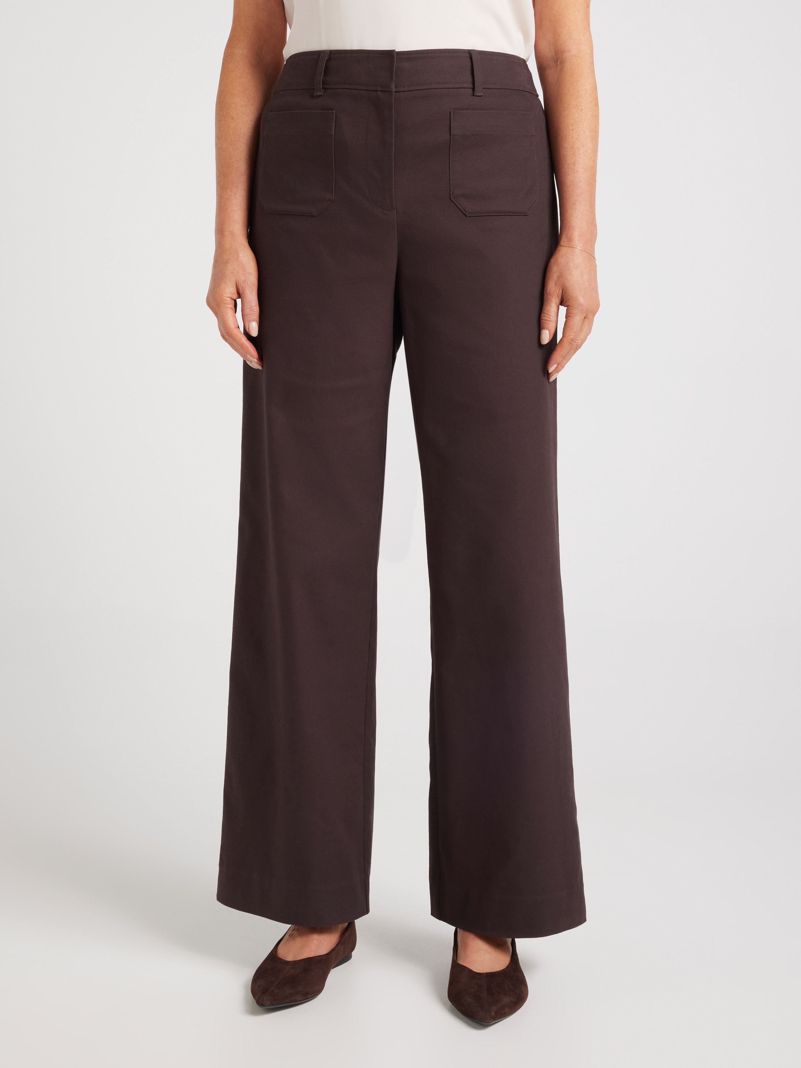 Willa Oxford Wide Leg Full Length Pant