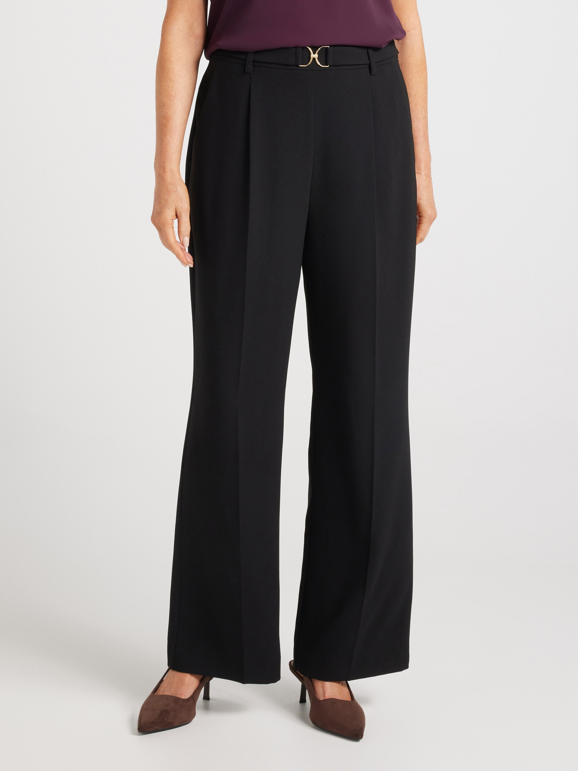 Jessie Crepe Pleat Full Length Pant