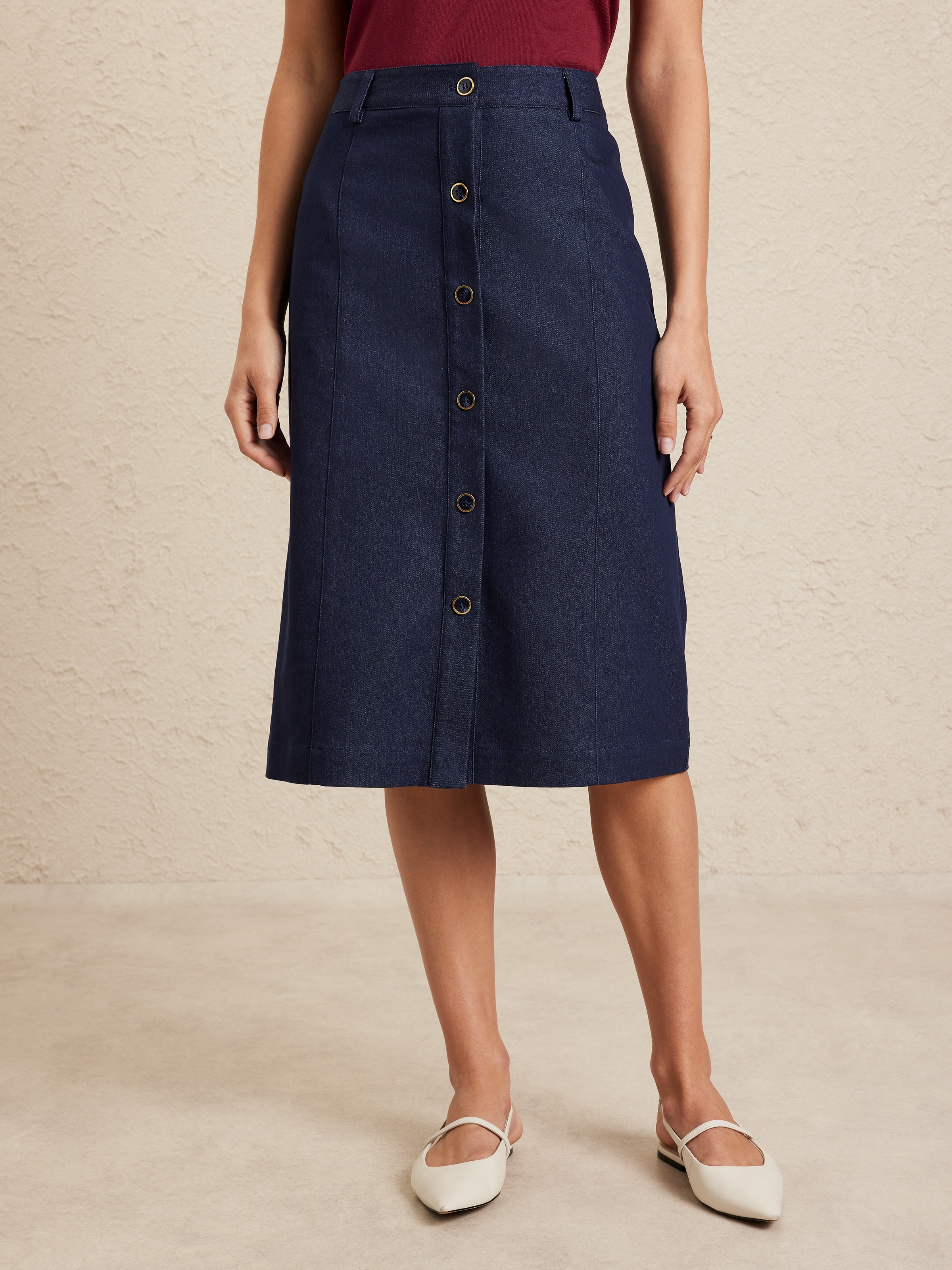 Gigi Denim Button Skirt
