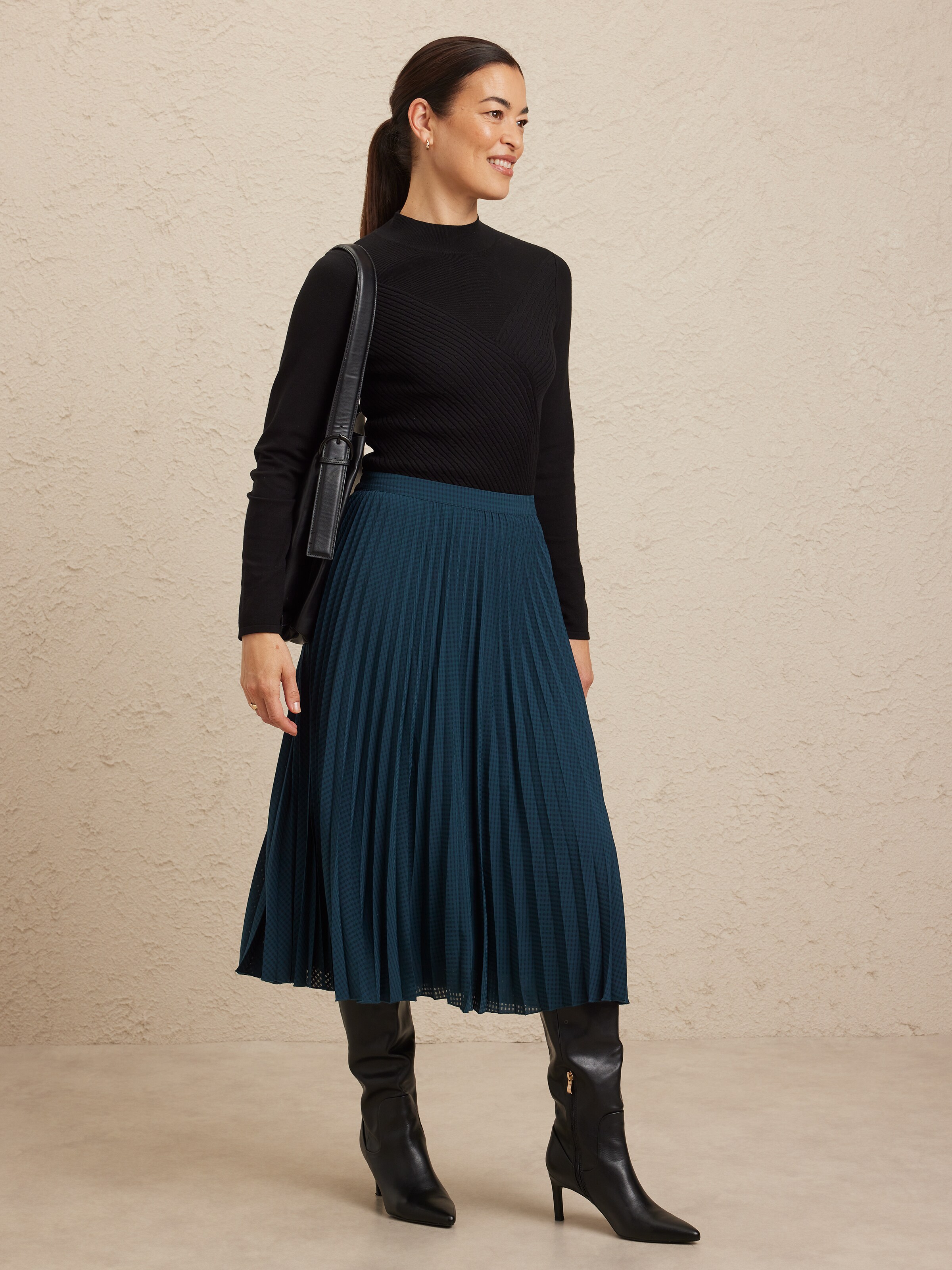 Carrie Check Pleat Skirt