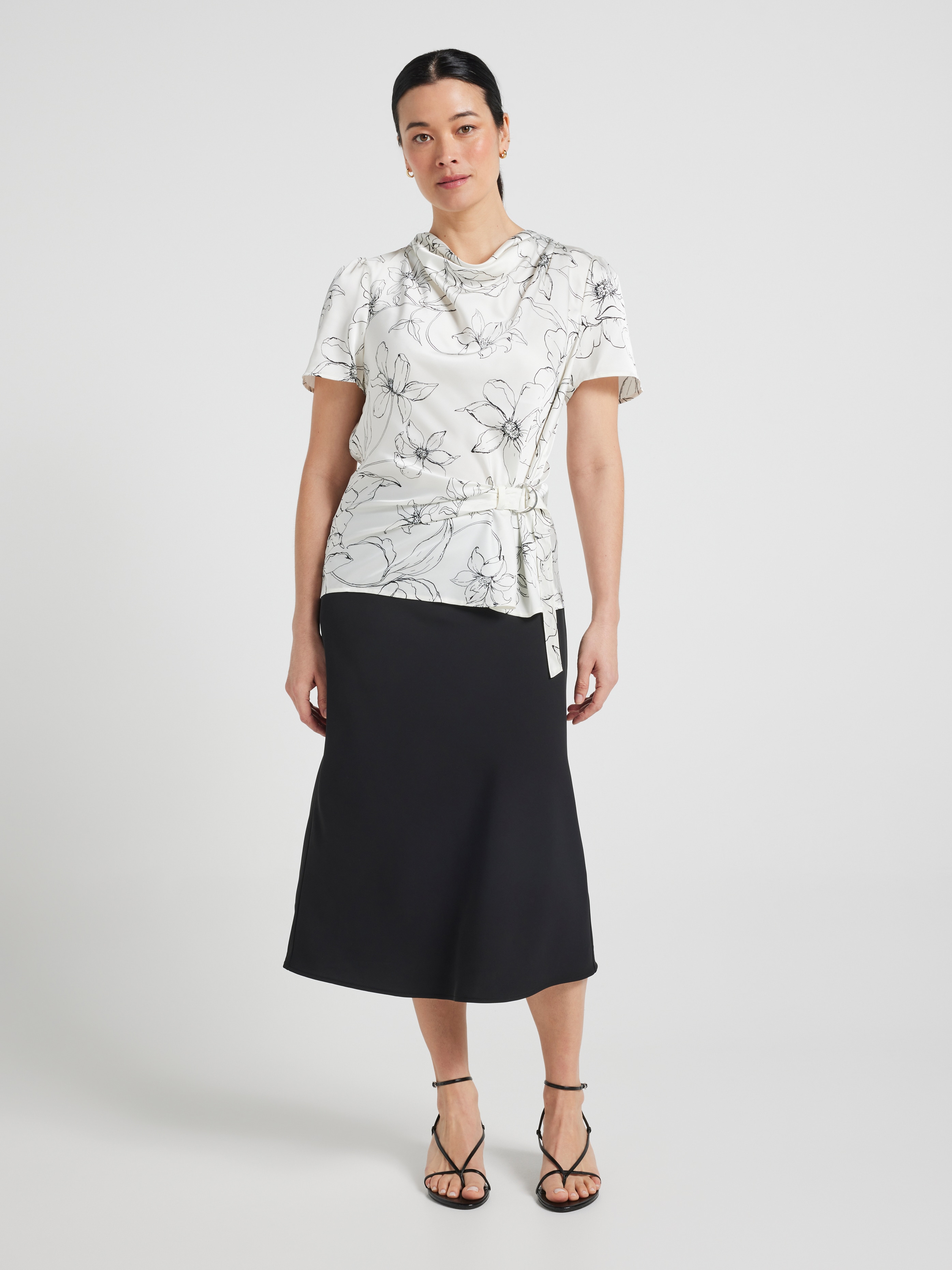 Helena Bias Cut Crepe Skirt