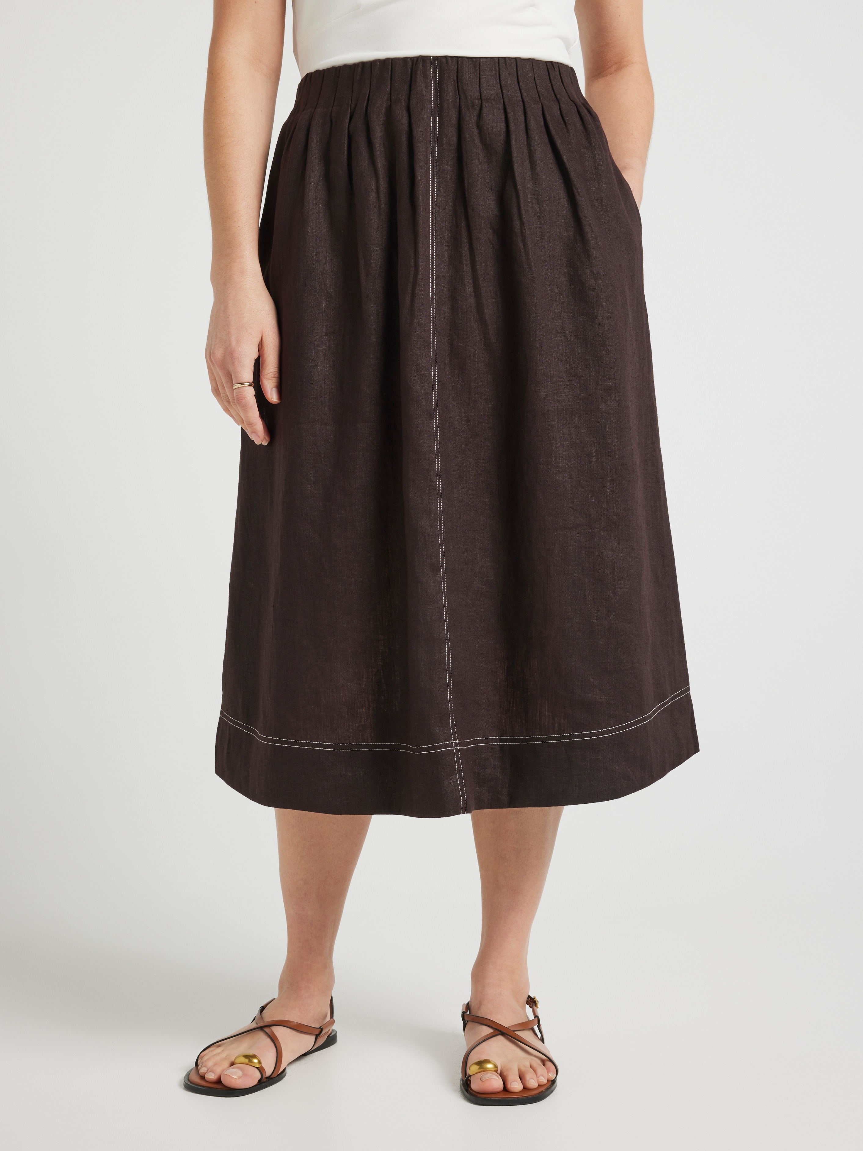 Laura Linen Gathered Skirt
