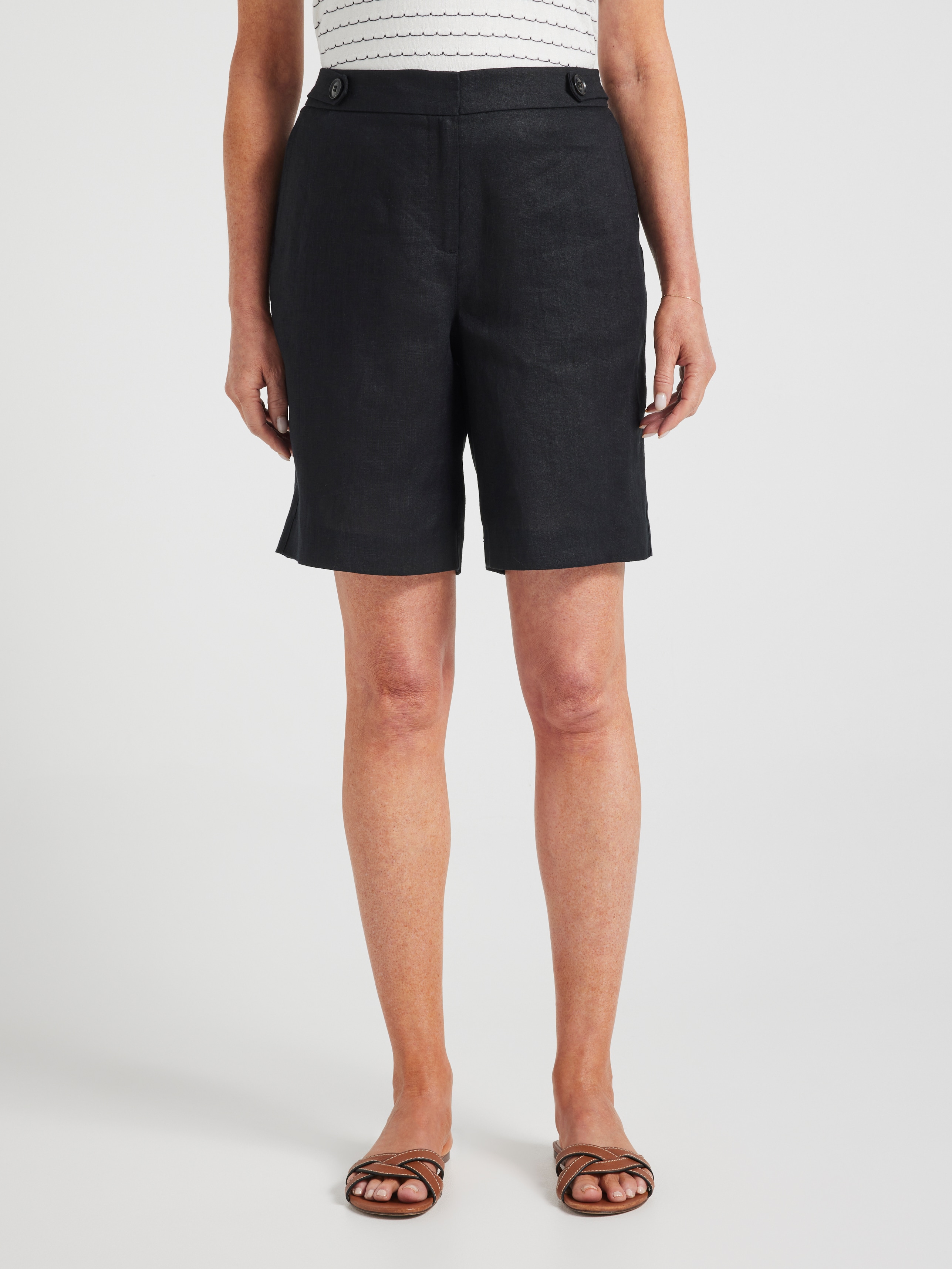 Thea Knee Length Linen Short