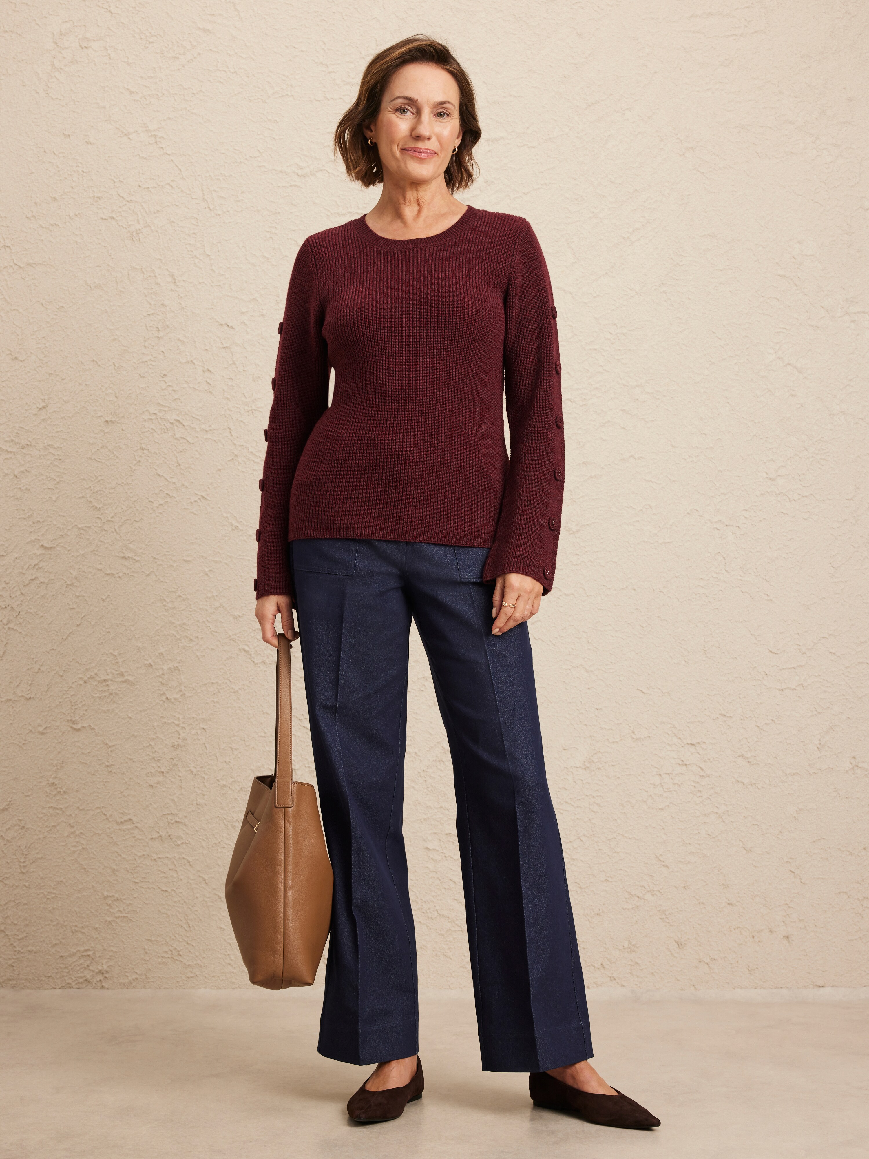 Long Sleeve Billie Button Detail Jumper