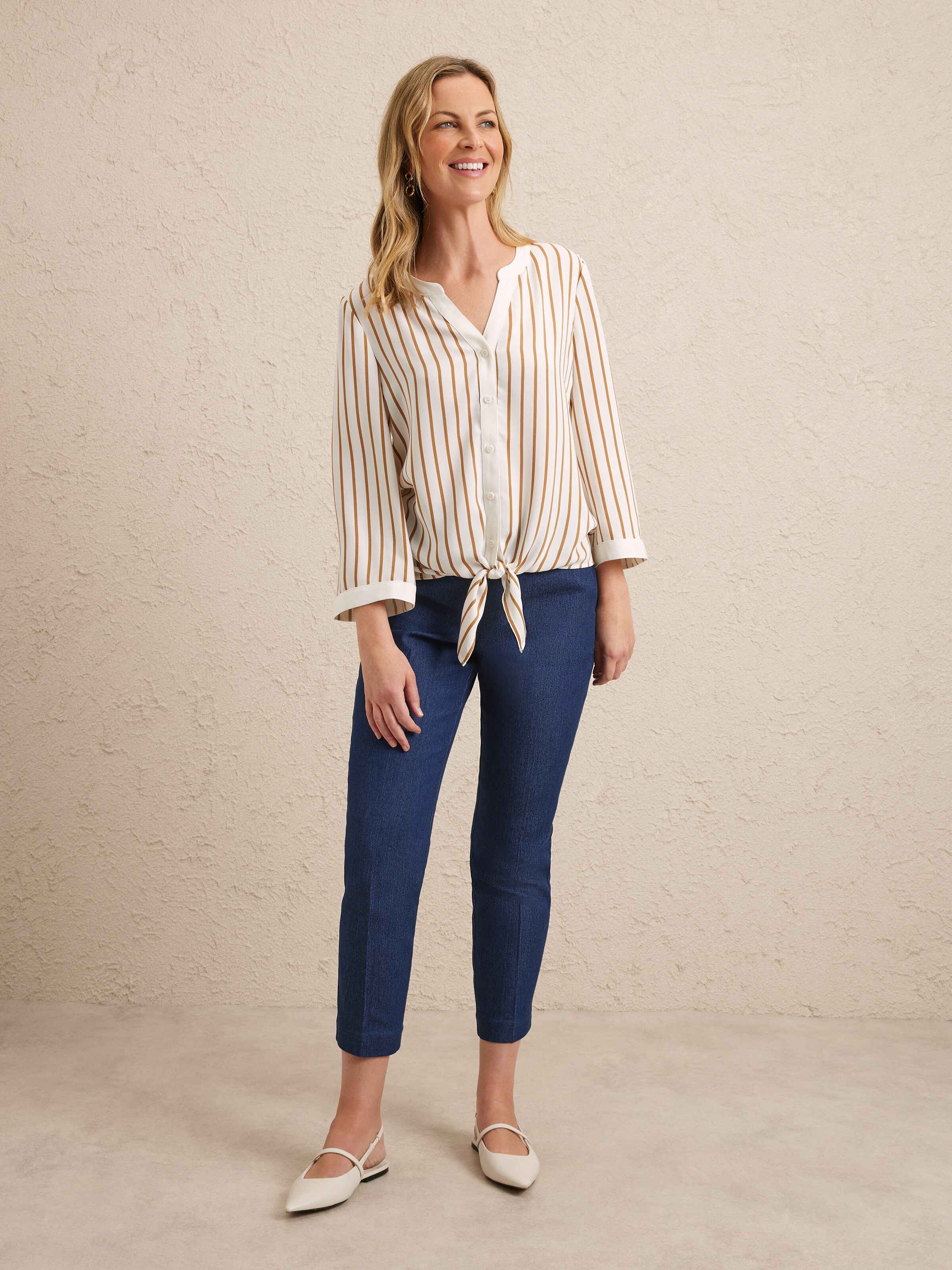 Rosalie Stripe Tie Front Shirt