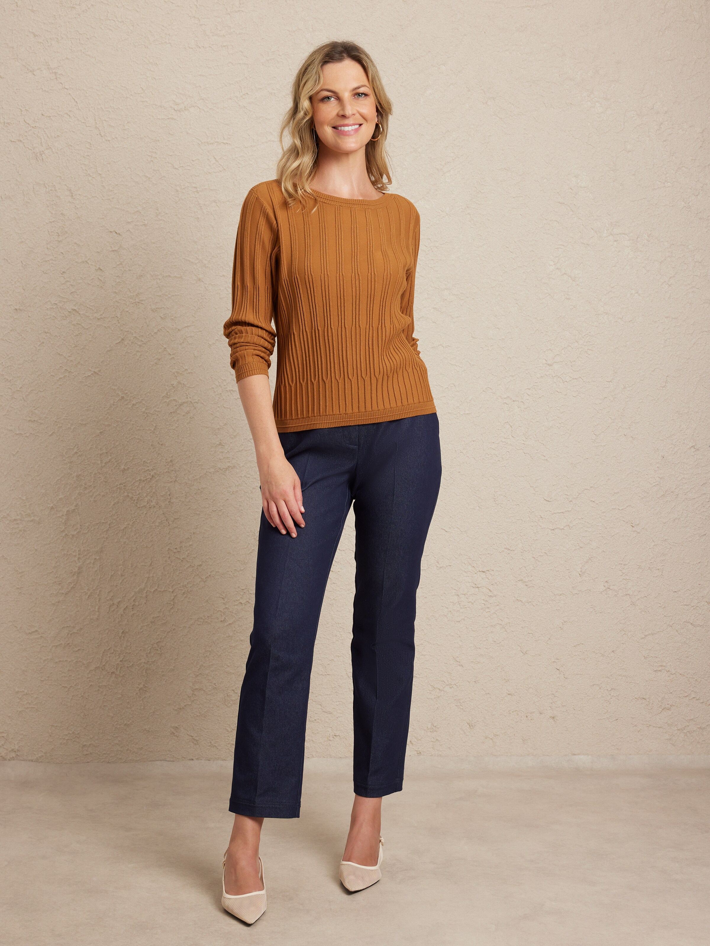 Long Sleeve Seville Verigated Rib Jump