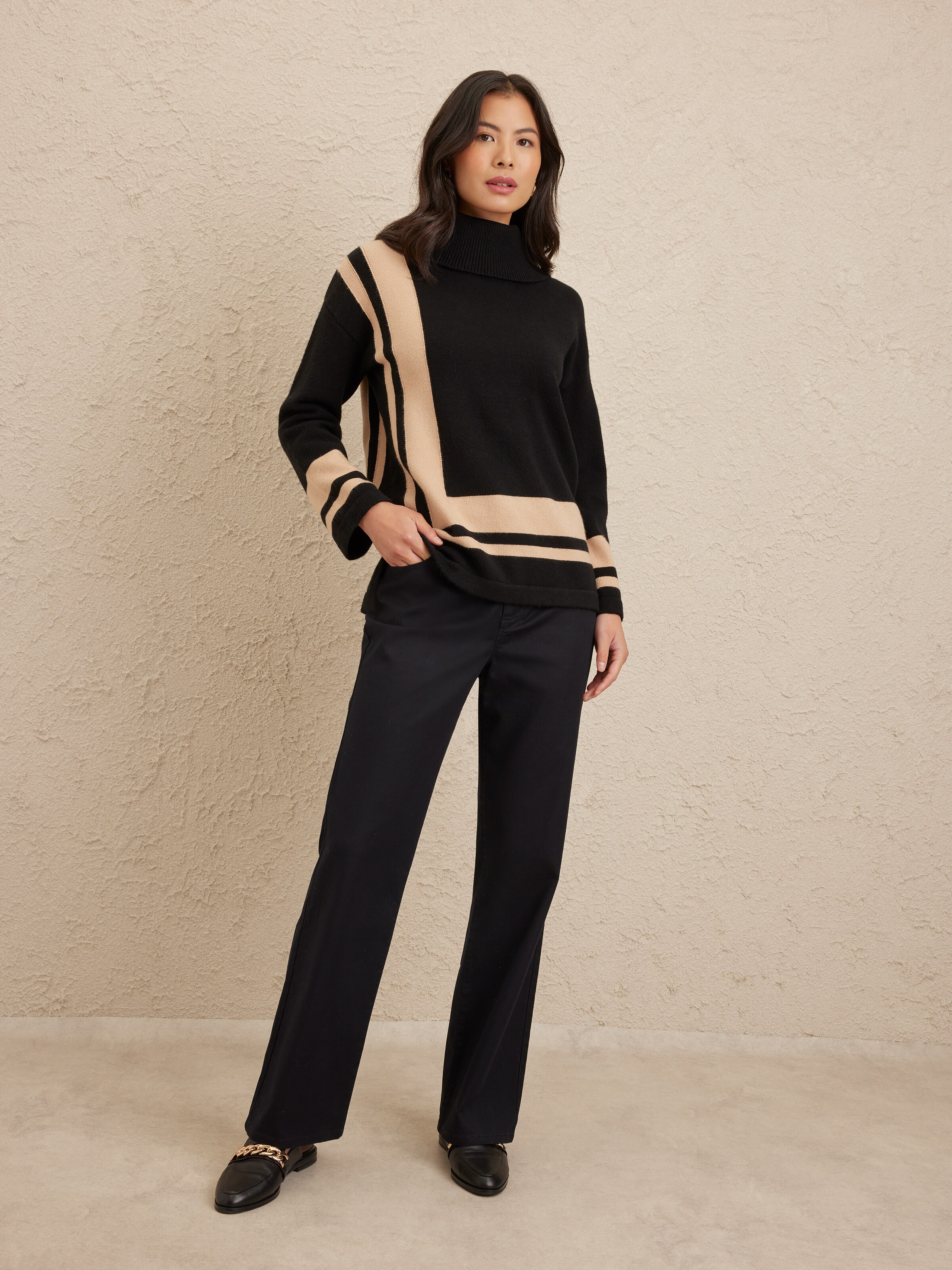 Christie Cowl Block Jumper