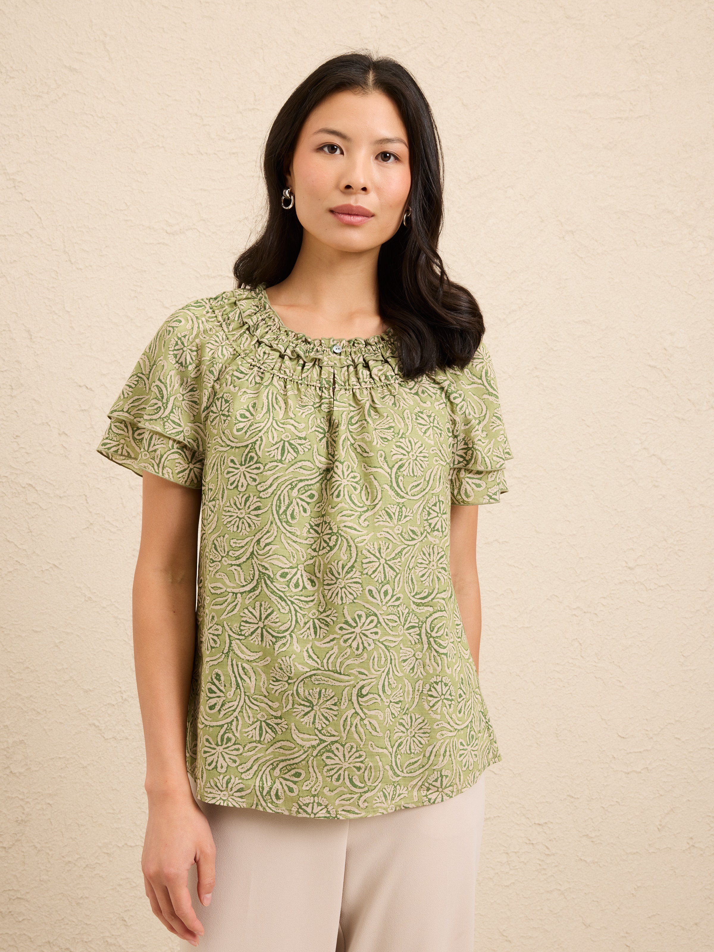Rica Shirred Neck Top