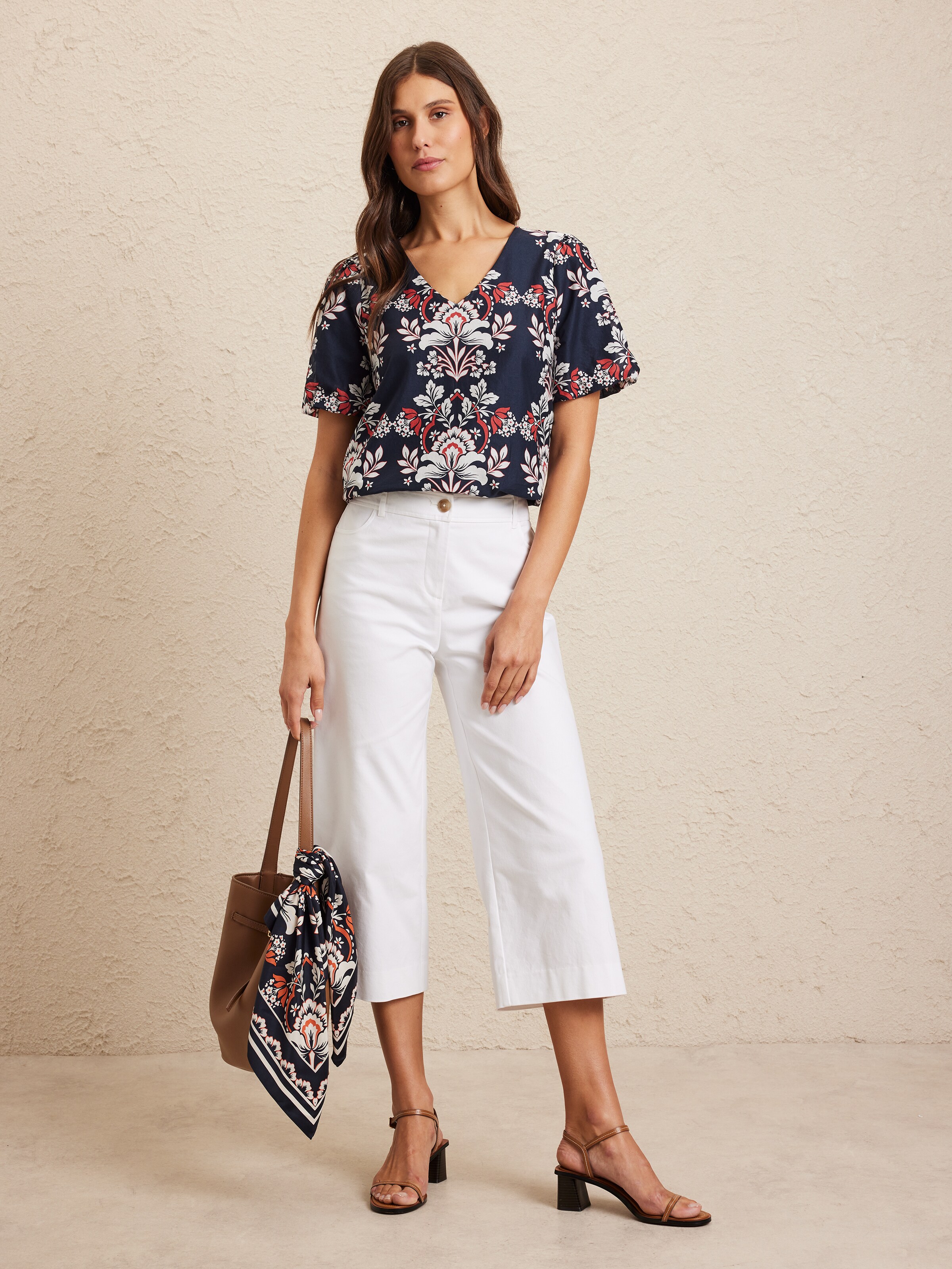 Beatrice Cotton Bubble Sleeve Top
