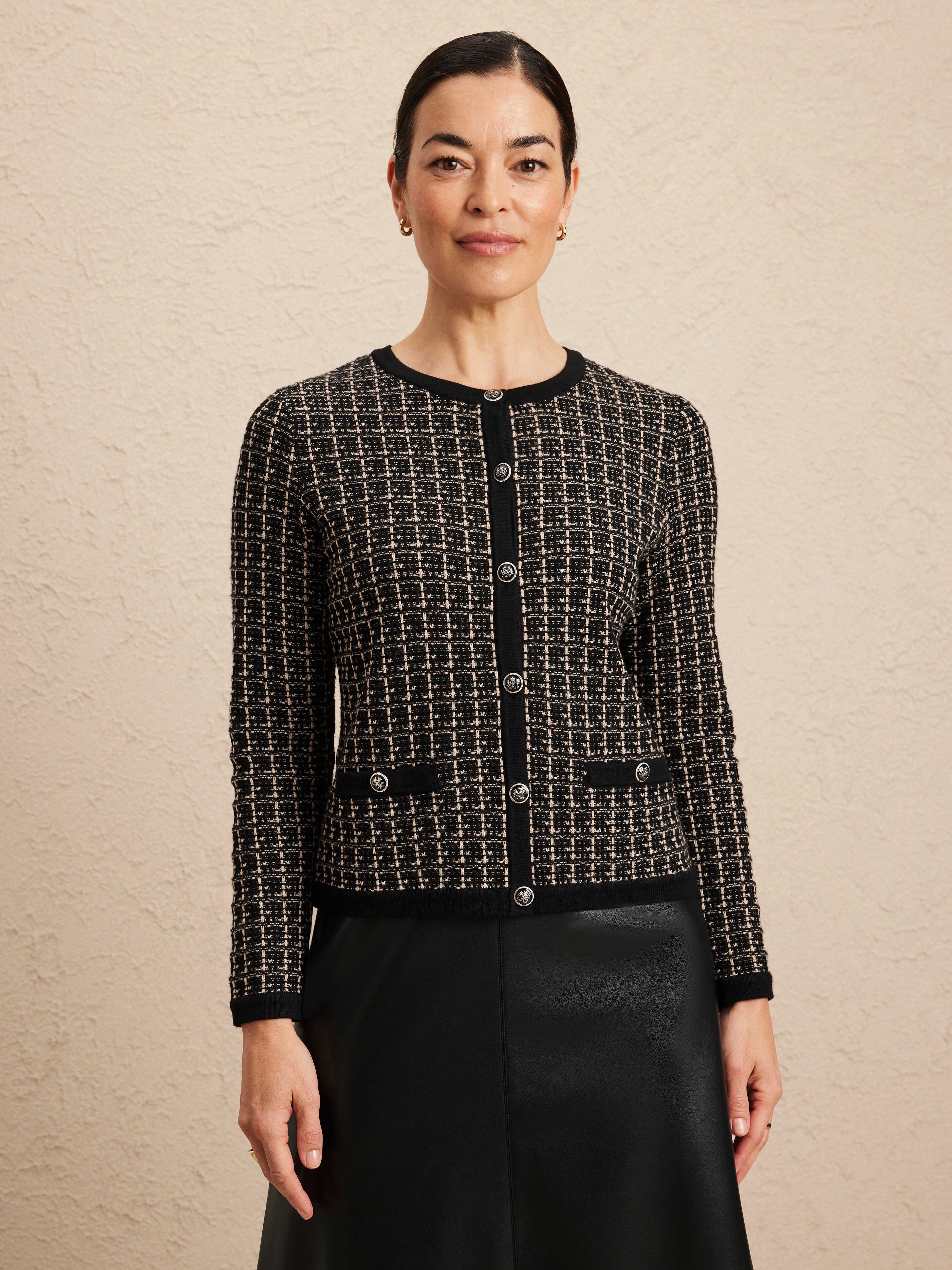 Elini Tweed Button Cardi