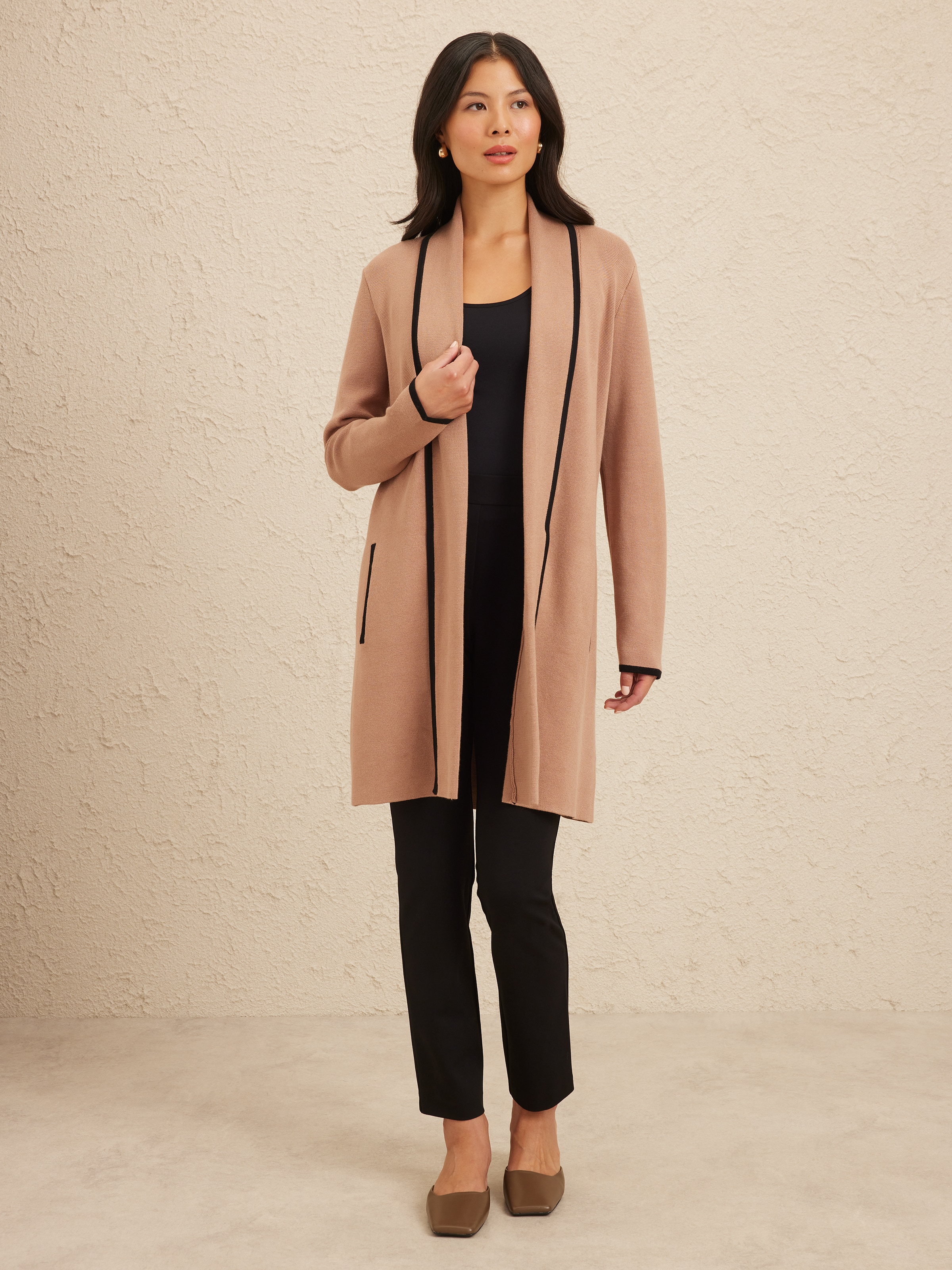 Veronika Tipped Cardi Coat