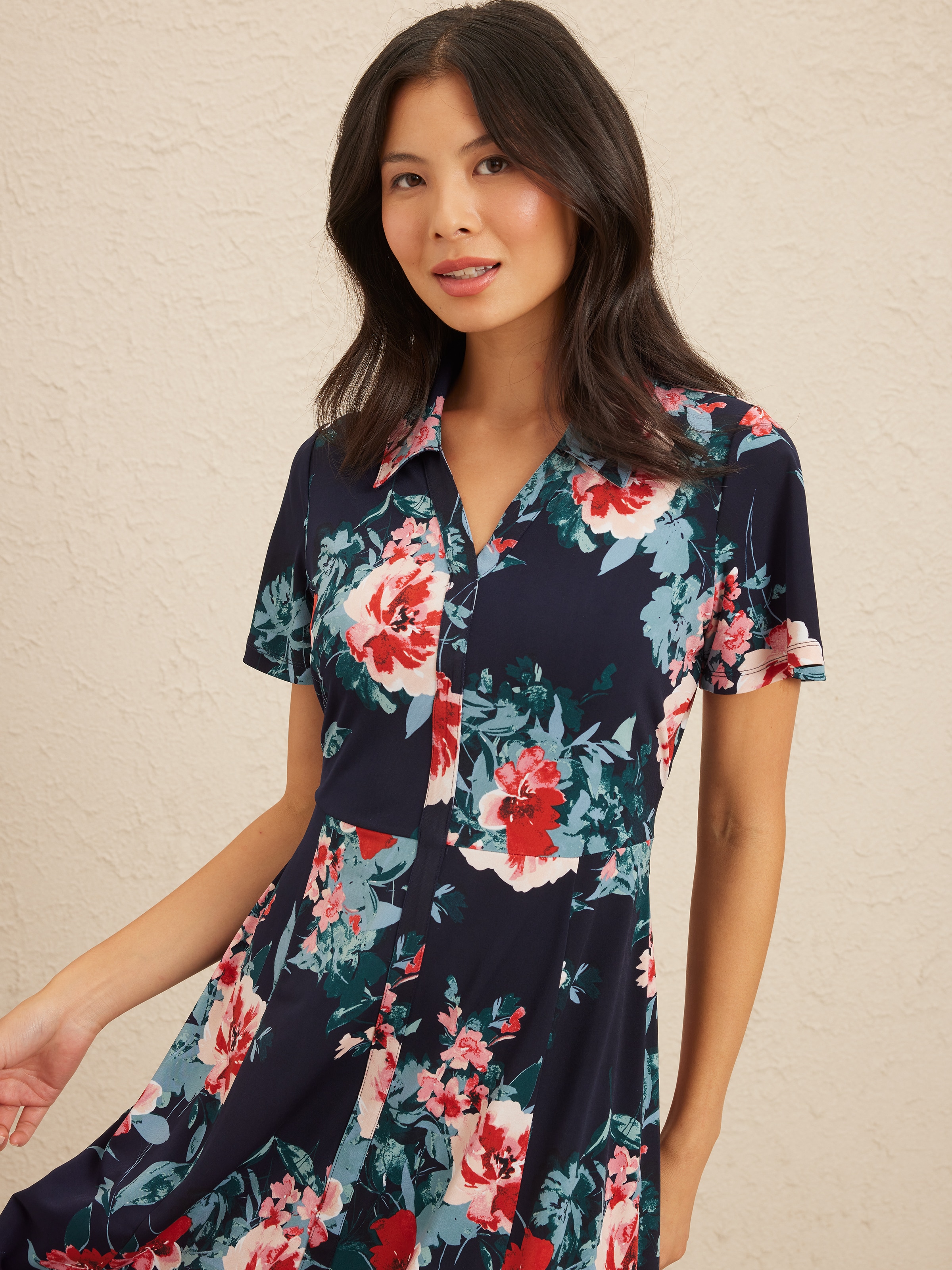 Karina Collar Tie Front Dress
