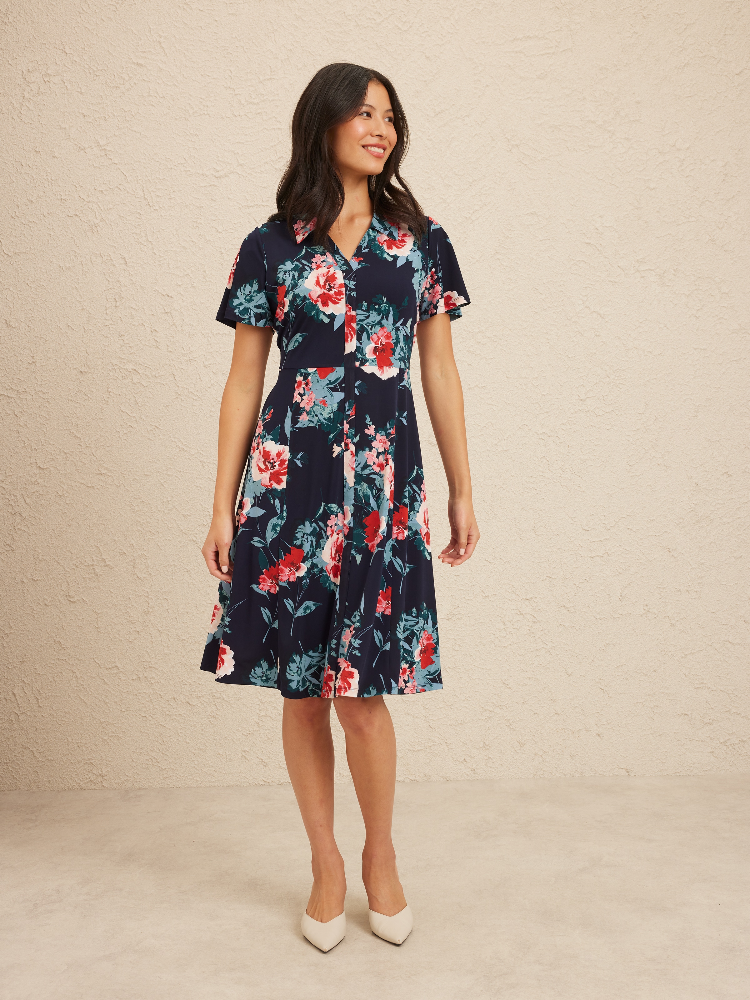 Karina Collar Tie Front Dress