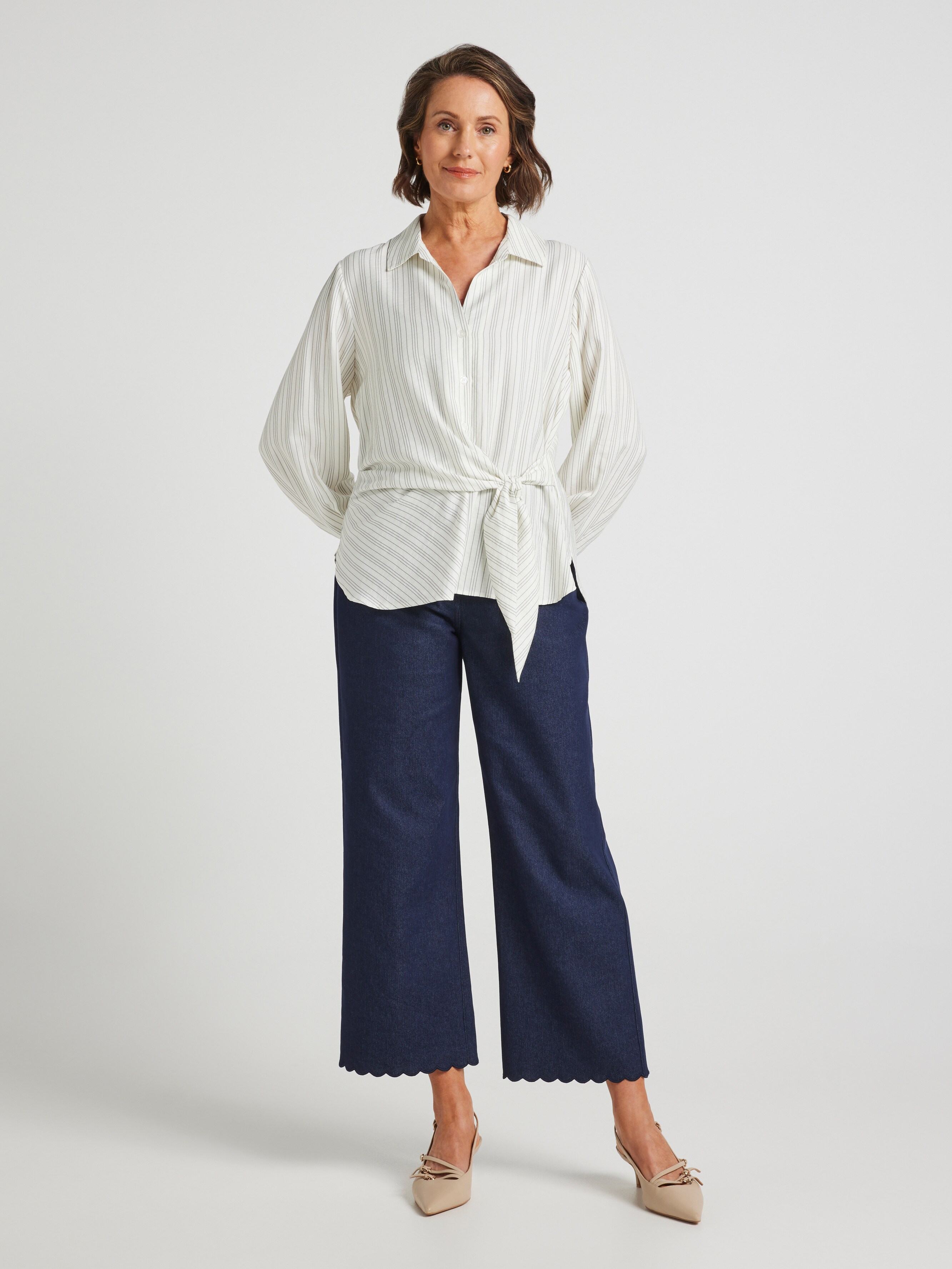 Freda Stripe Side Tie Shirt