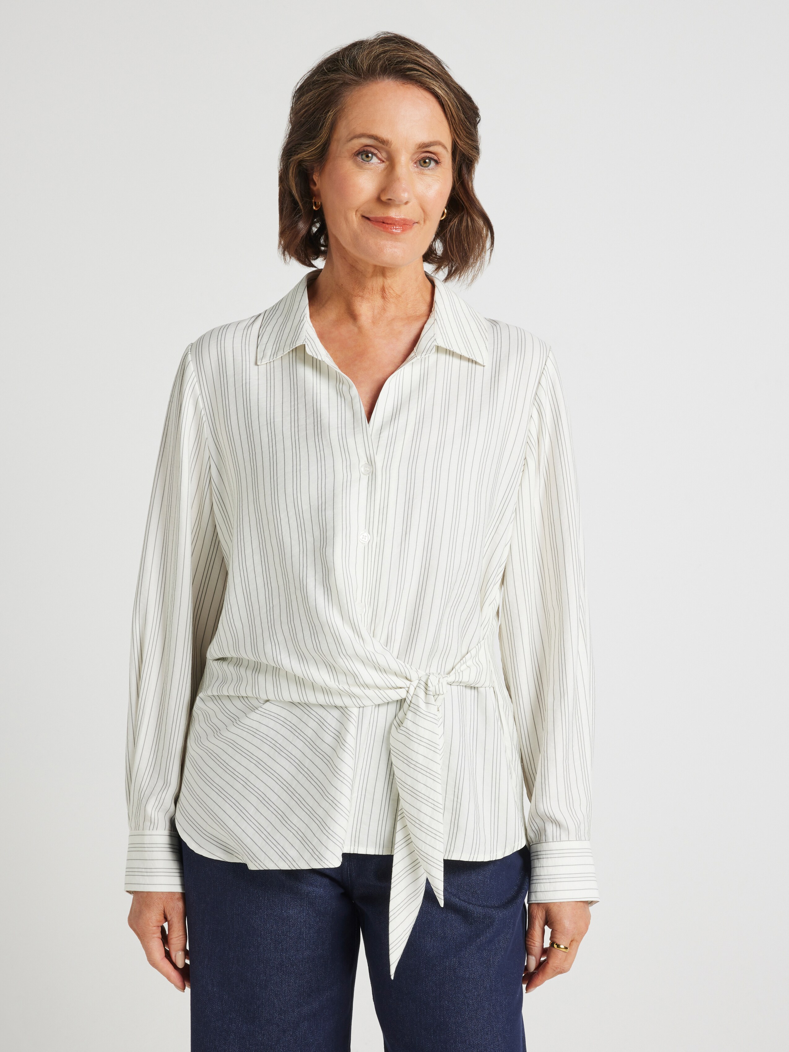 Freda Stripe Side Tie Shirt