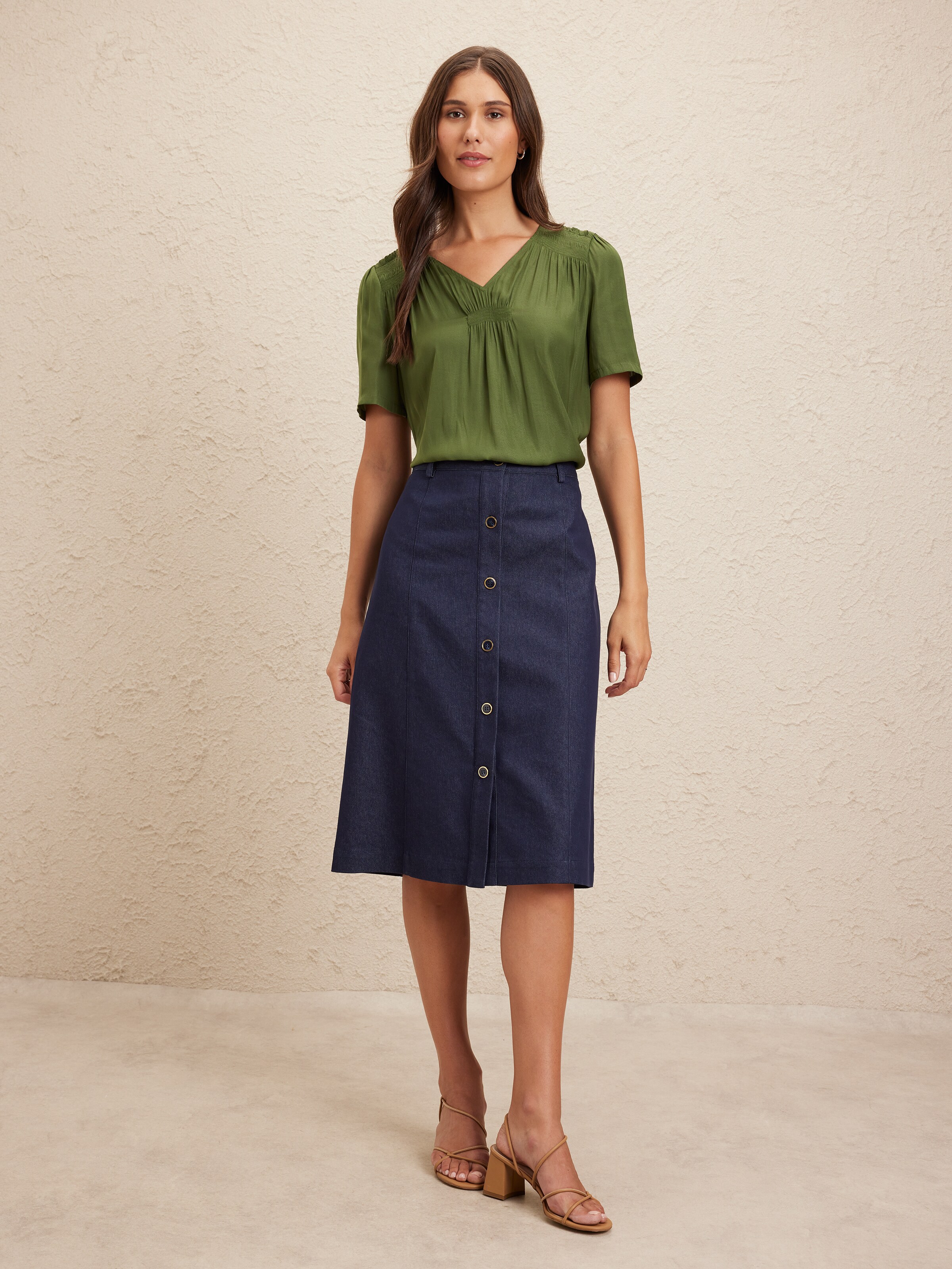 Abi Hammered Satin Top