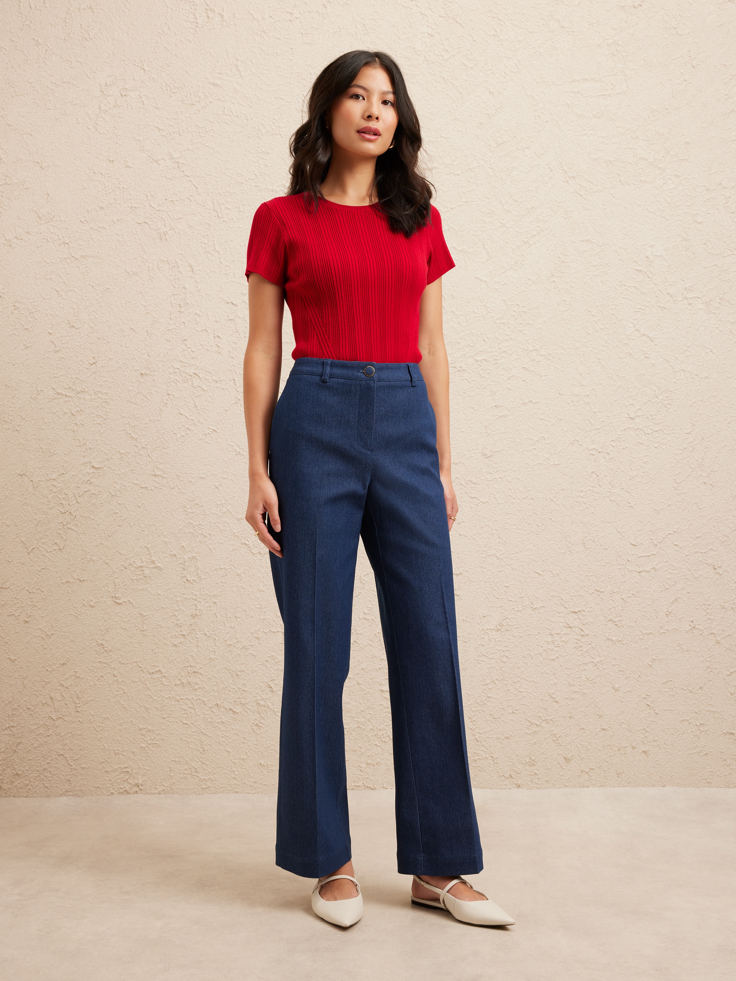 Carry Rib Panel Knit Top