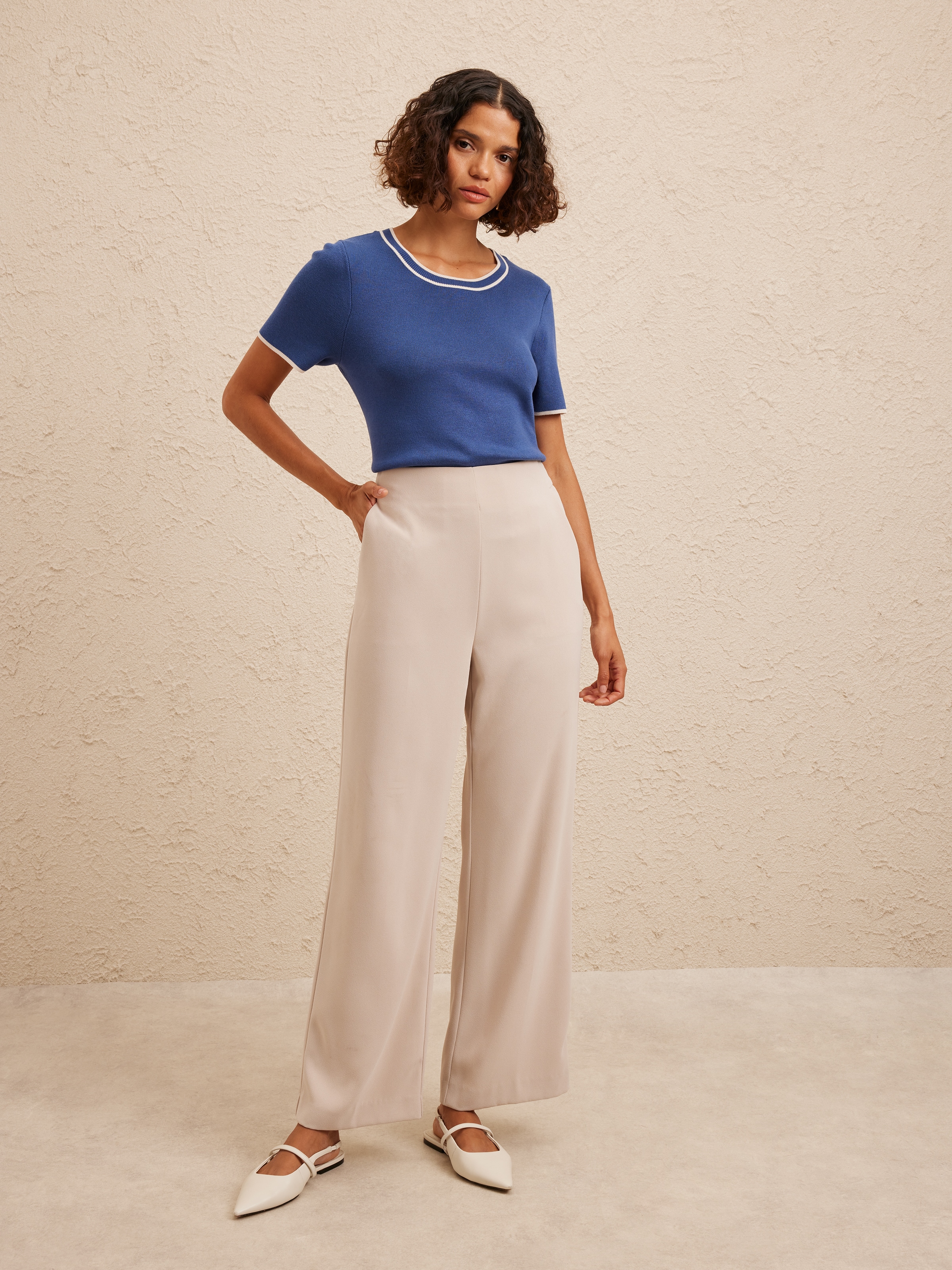 Tara Tipped Knit Top