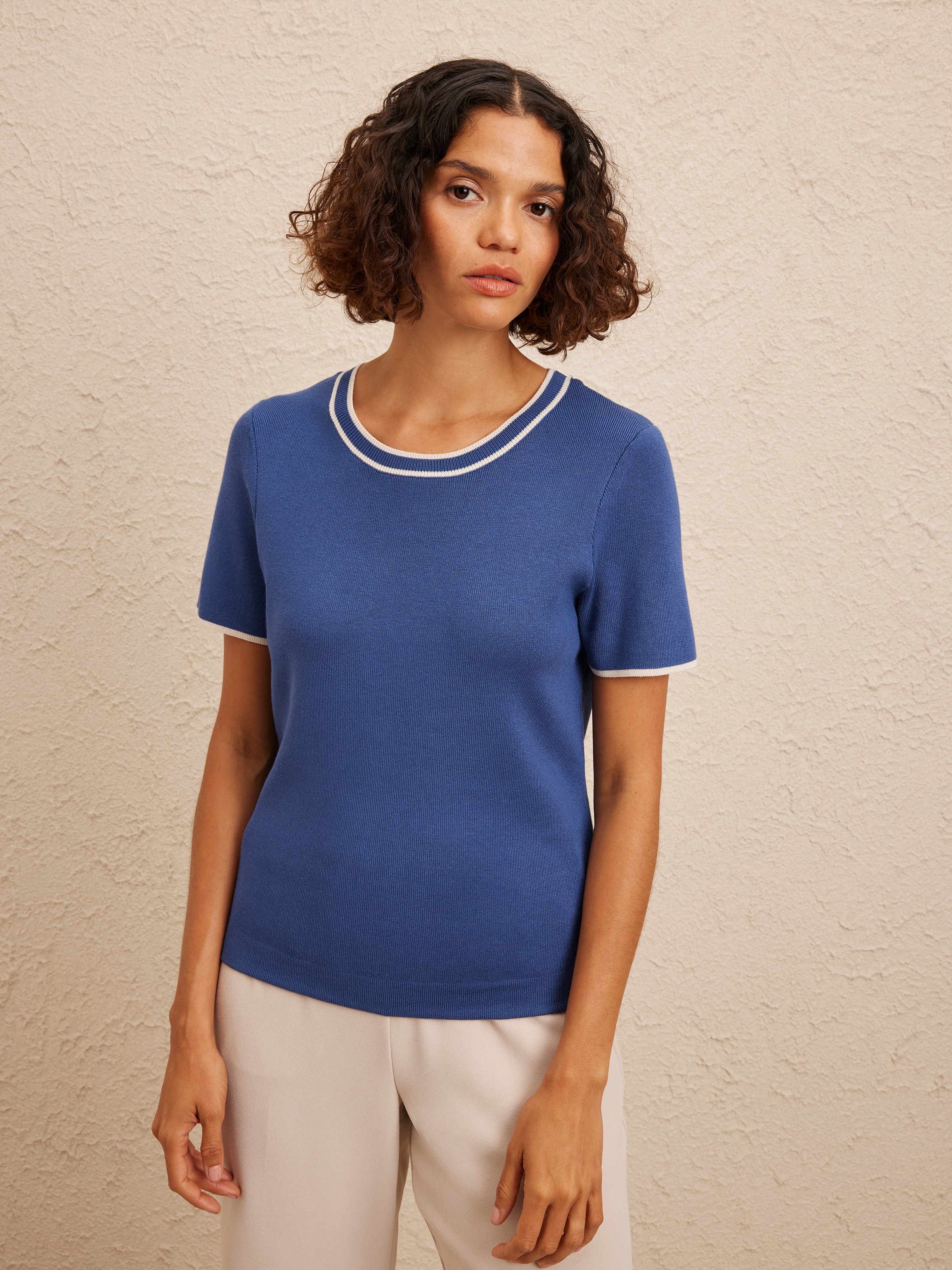 Tara Tipped Knit Top