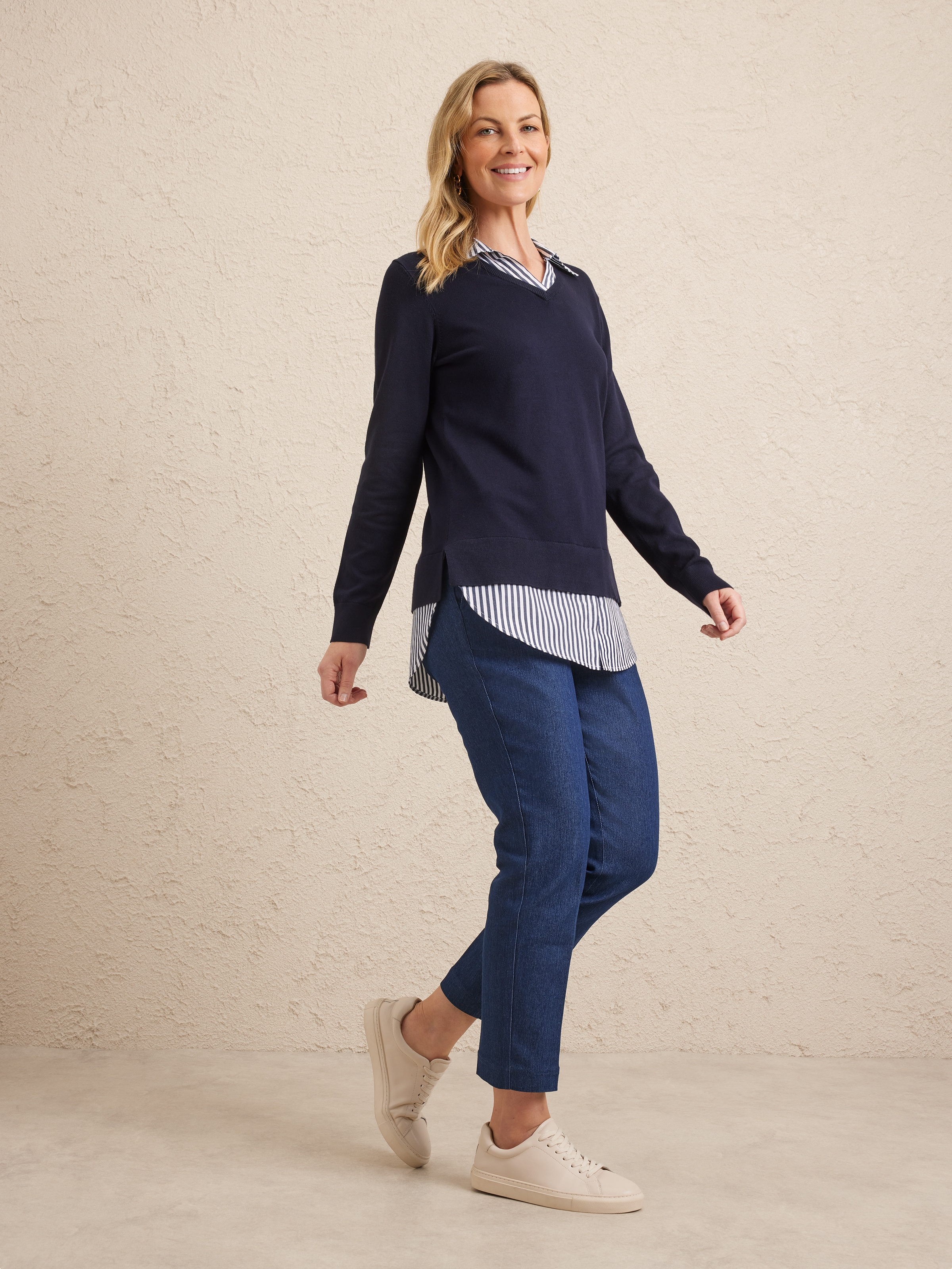 Safa Stripe Collar Jumper