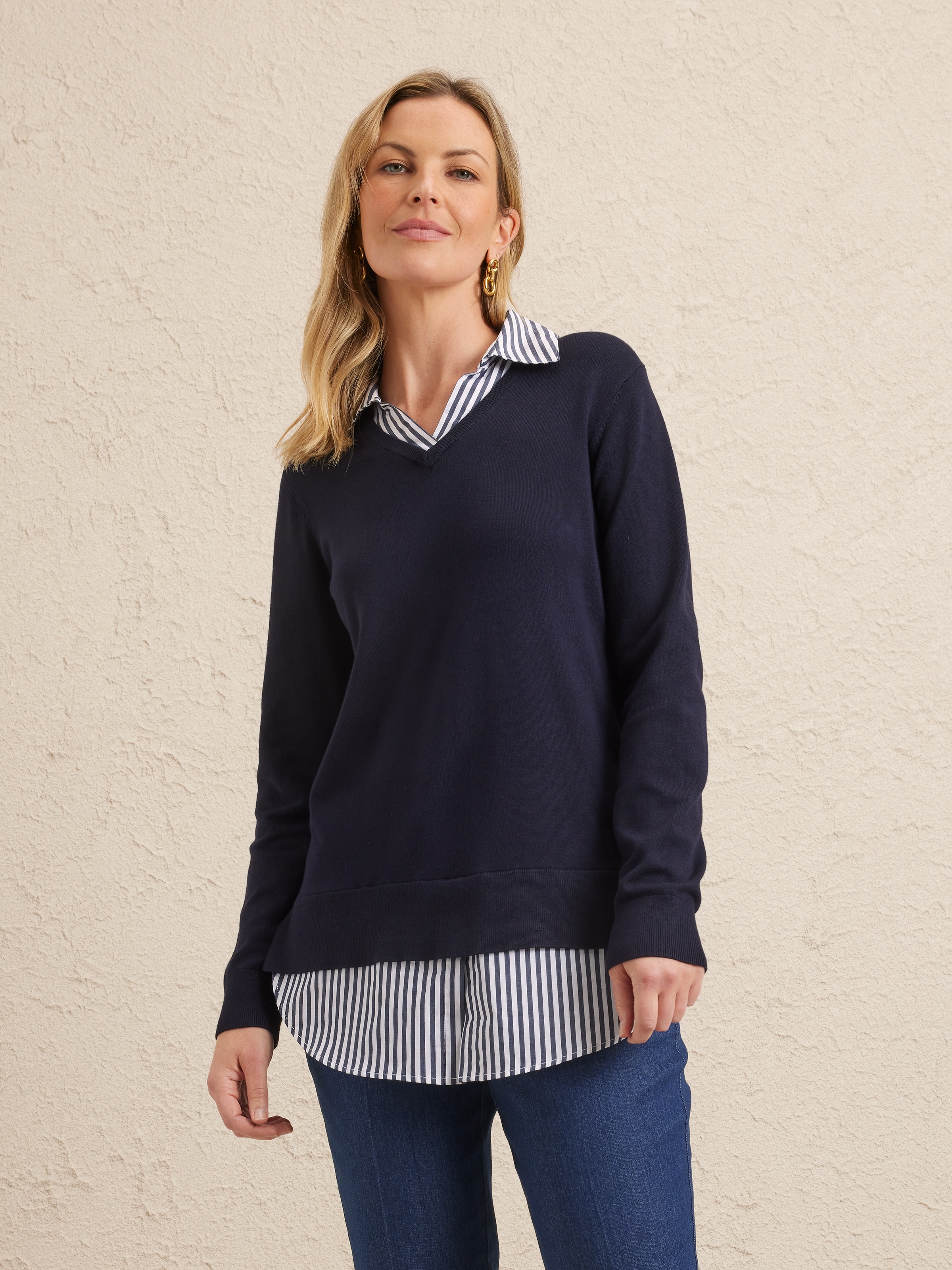 Safa Stripe Collar Jumper
