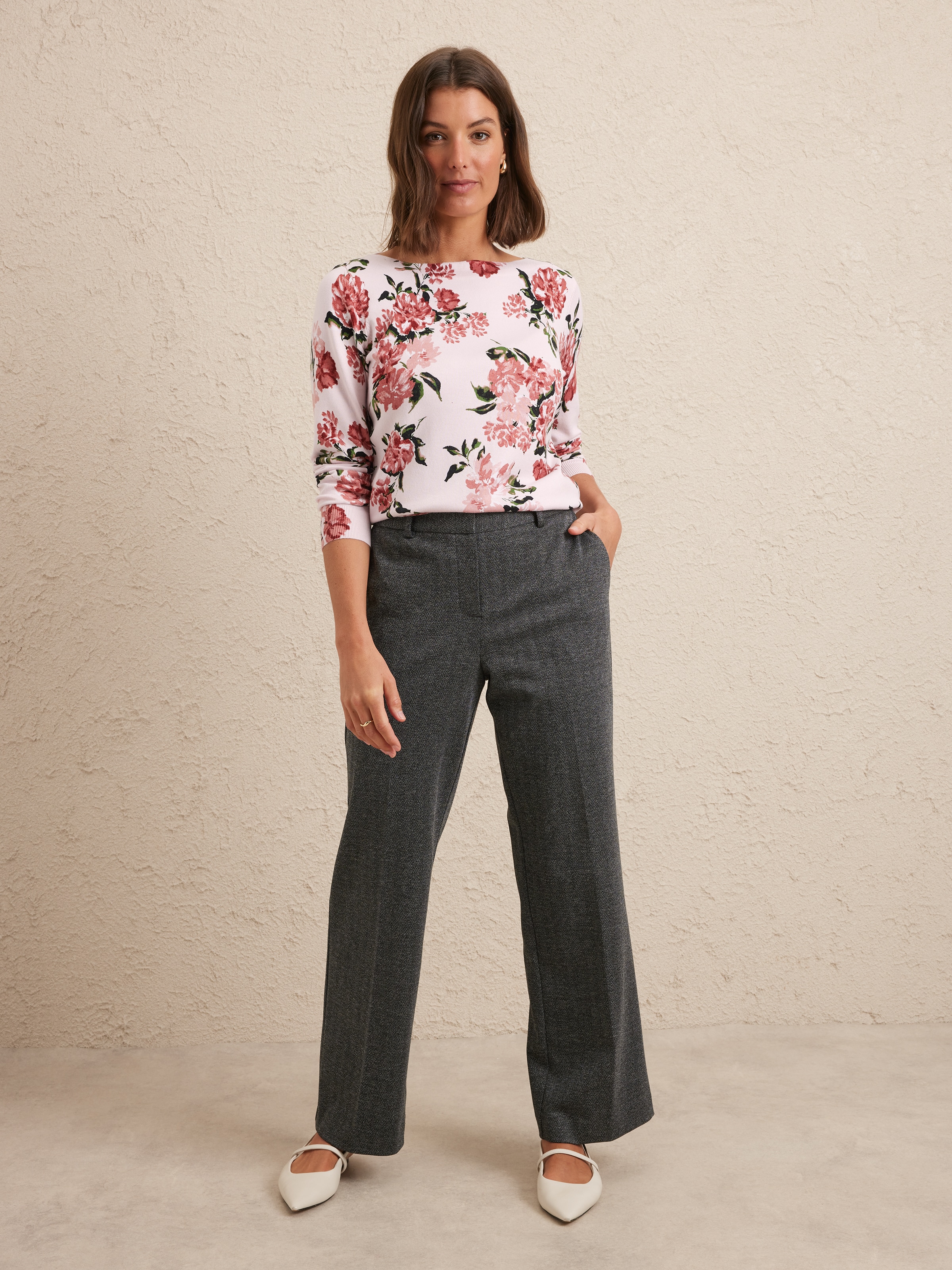 Avery Printed Boat Neck Jumper