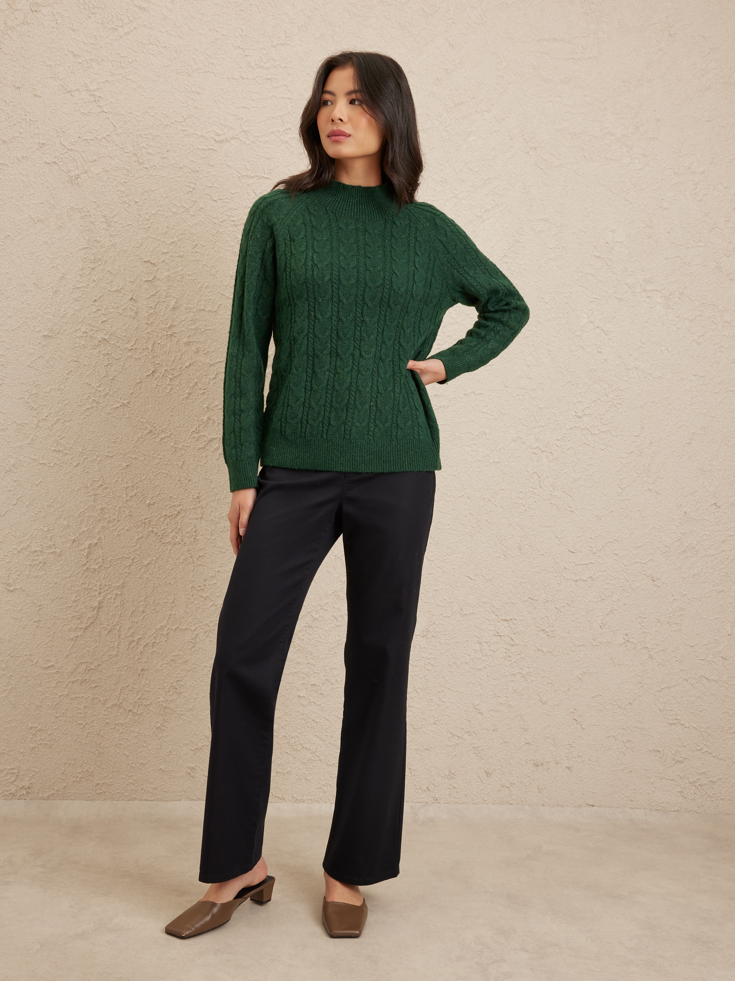 Fifi Funnel Cable Fleck Jumper