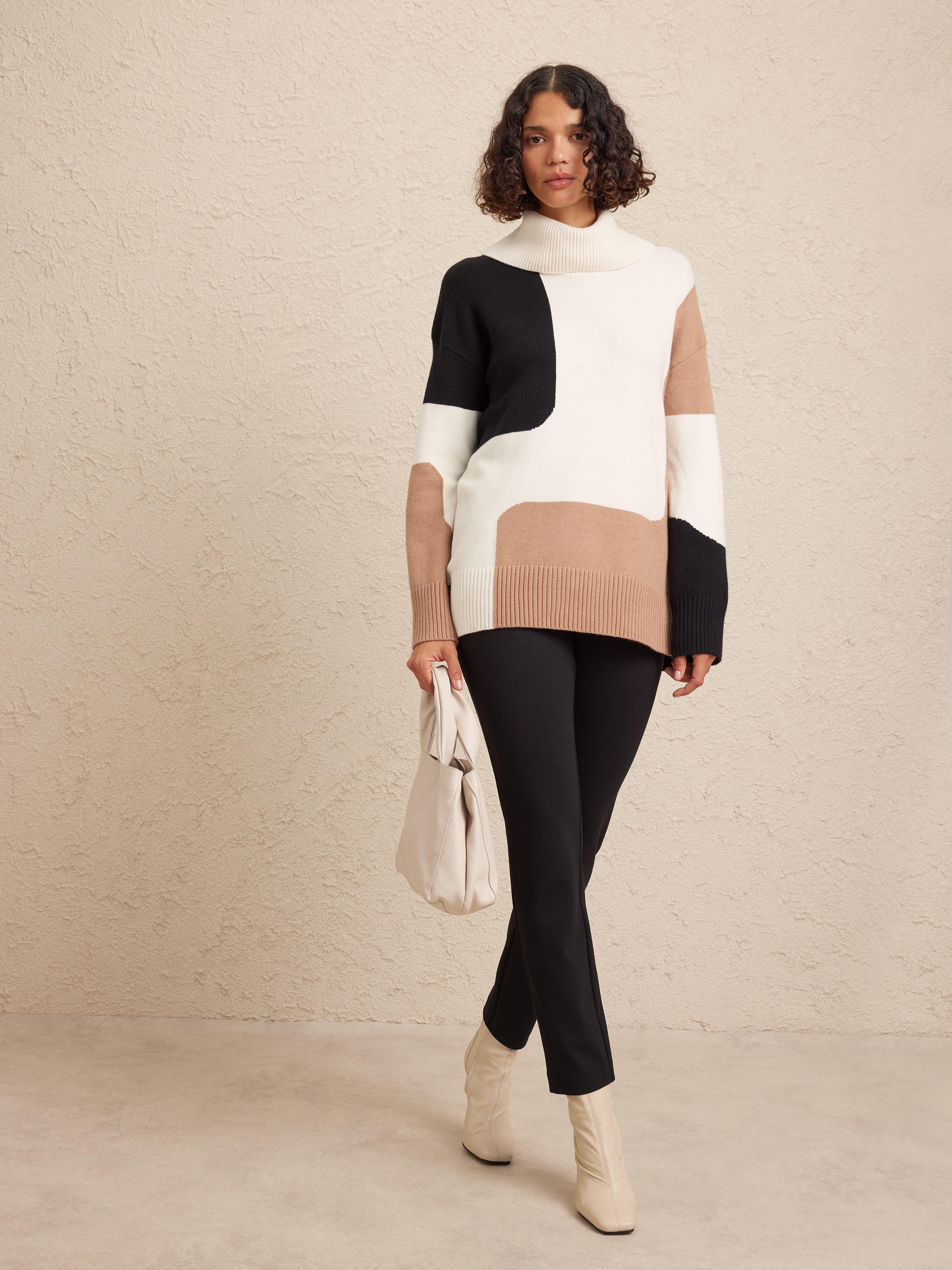 Maci Mock Neck Swirl Jumper