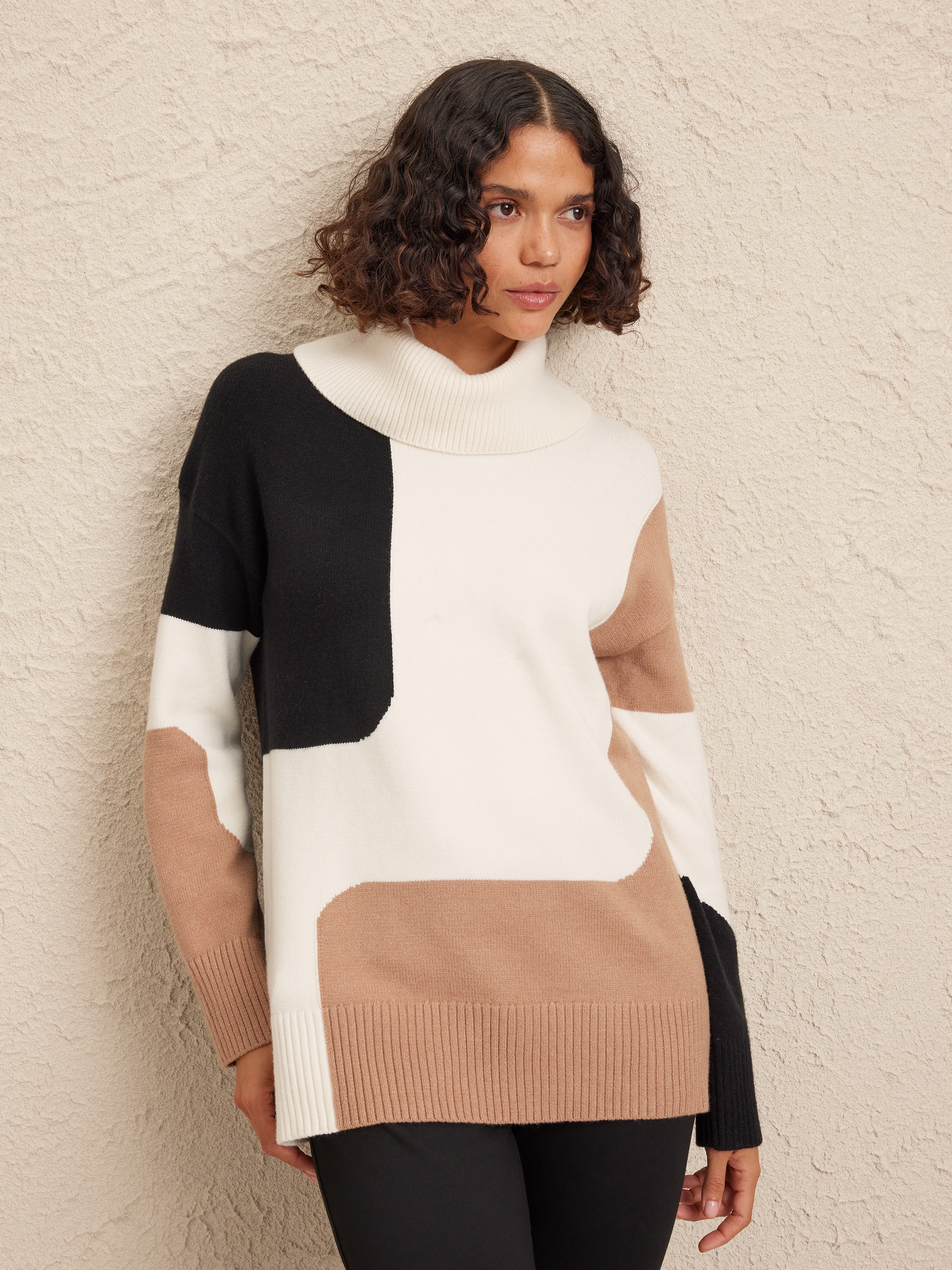 Maci Mock Neck Swirl Jumper