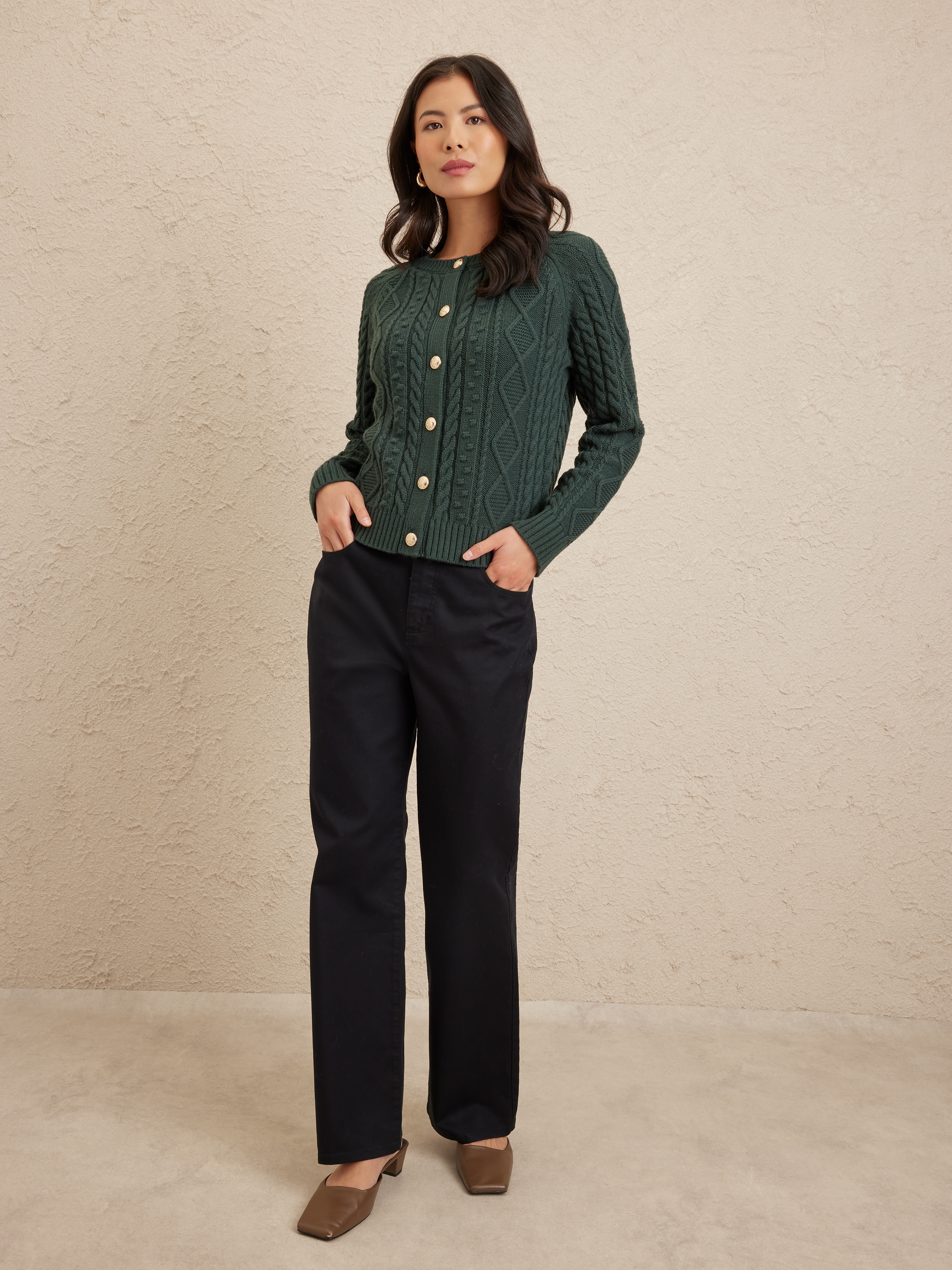Chloe Cable Button Cardi
