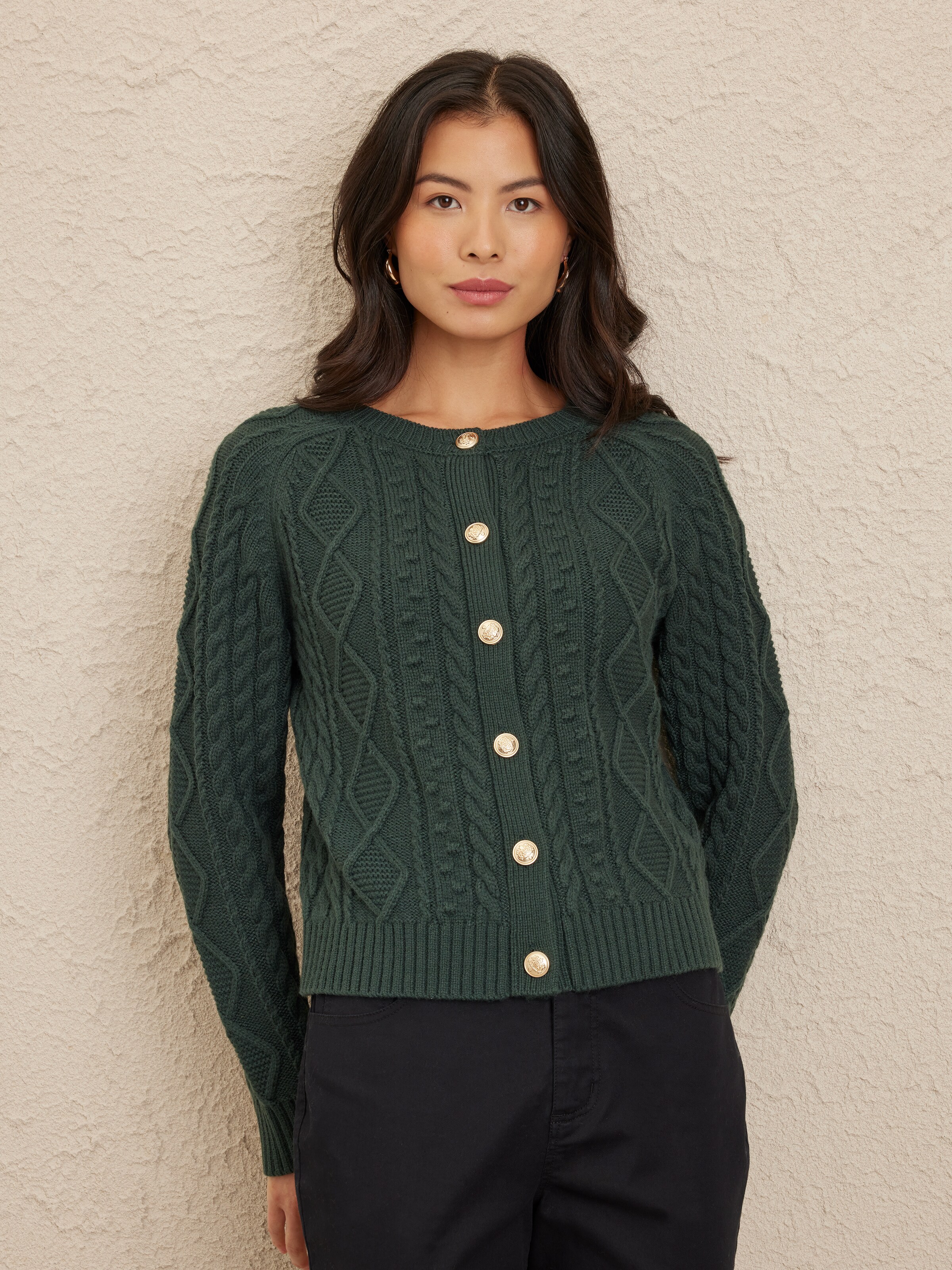 Chloe Cable Button Cardi