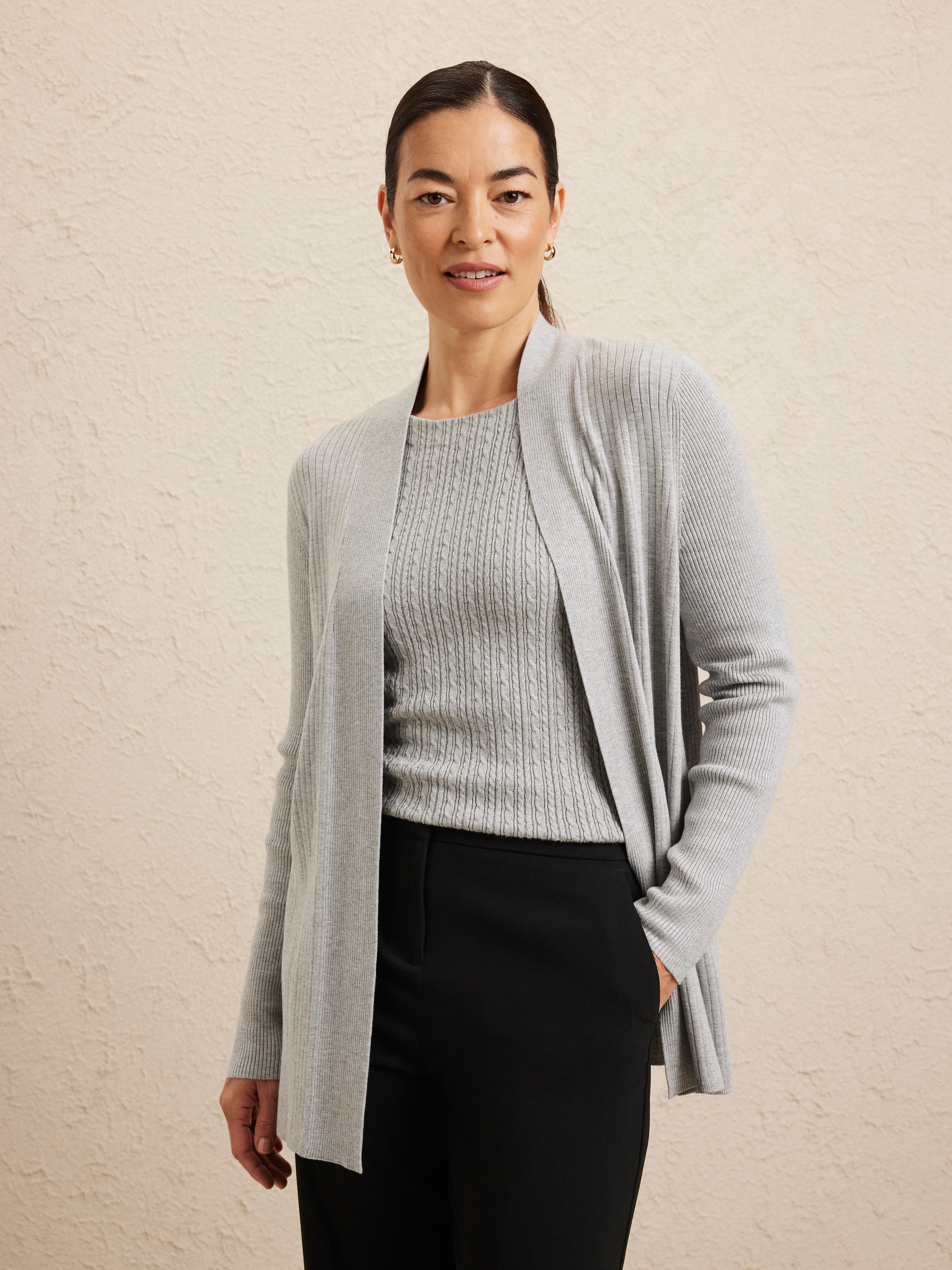 Ivy Longline Ribbed Cardigan