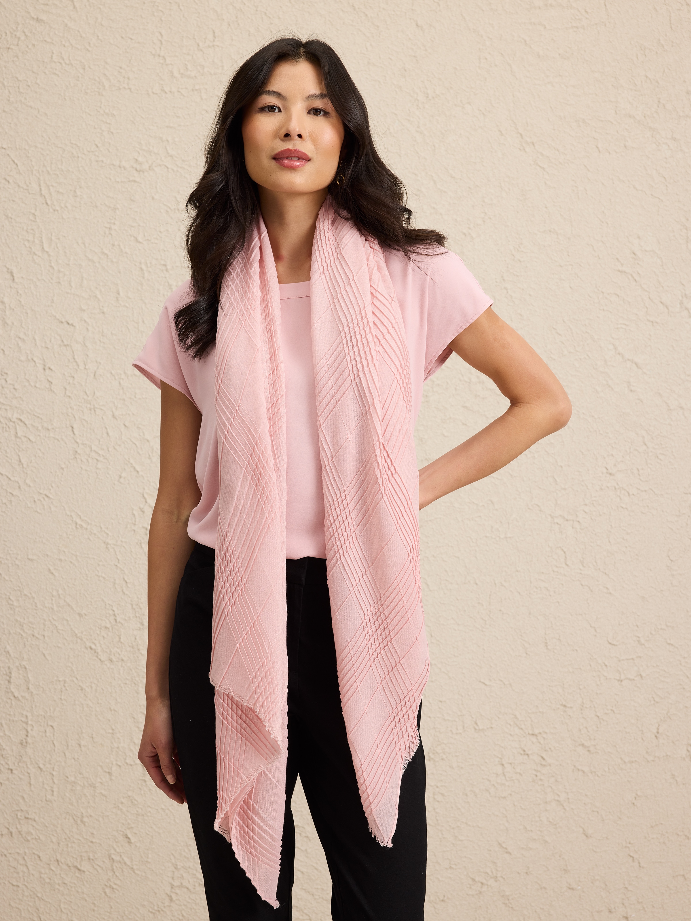 Diamond Pleated Scarf