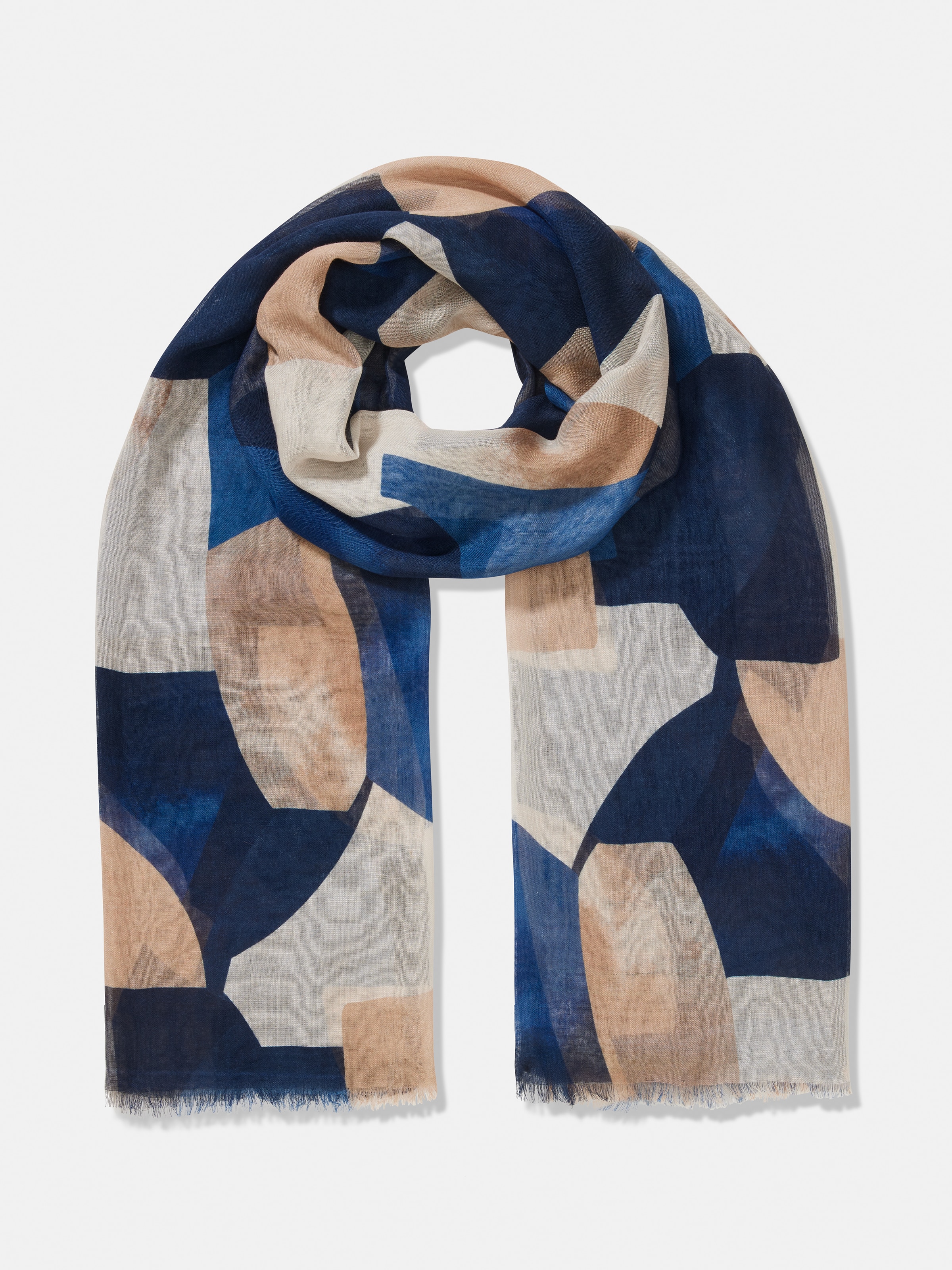 Colourblock Geo Viscose Scarf