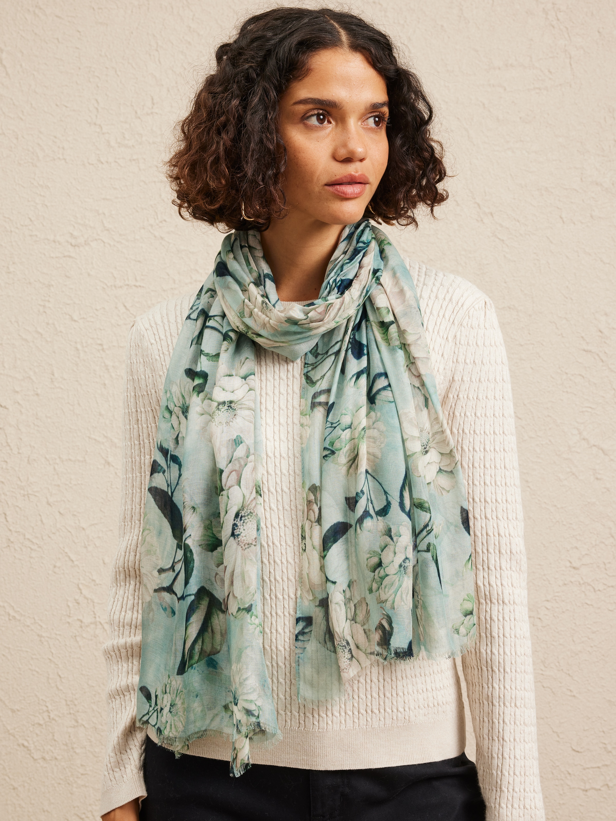 Arctic Floral Viscose Scarf