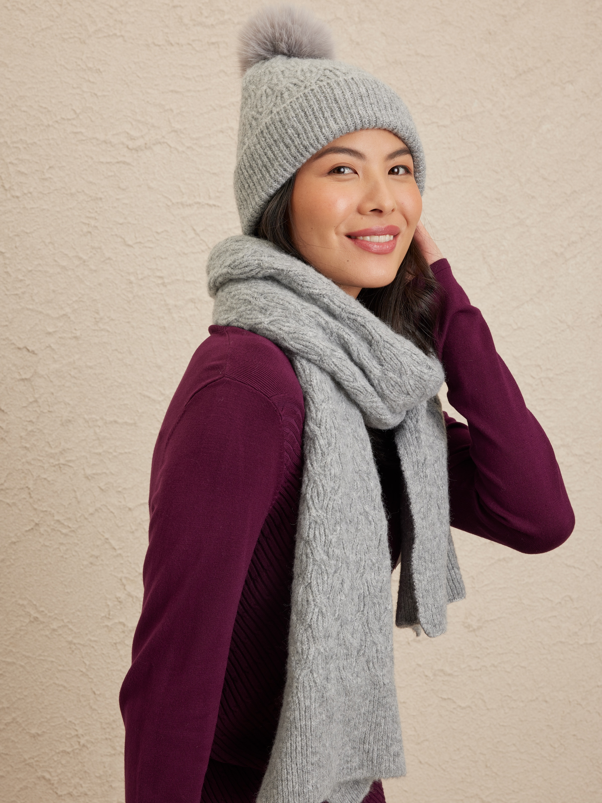Scarlett Zig Zag Cable Beanie