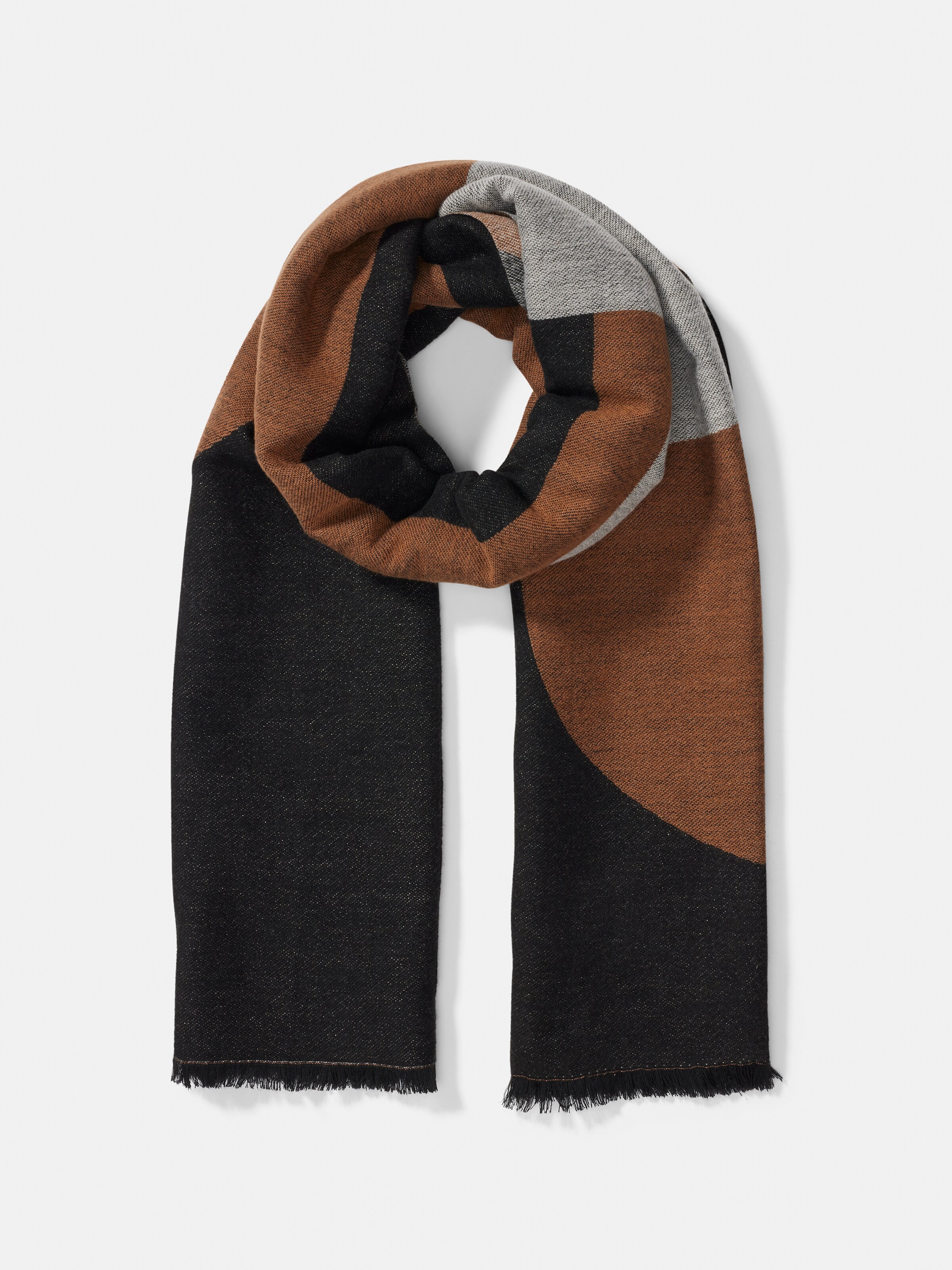 Neutral Colour Block Scarf
