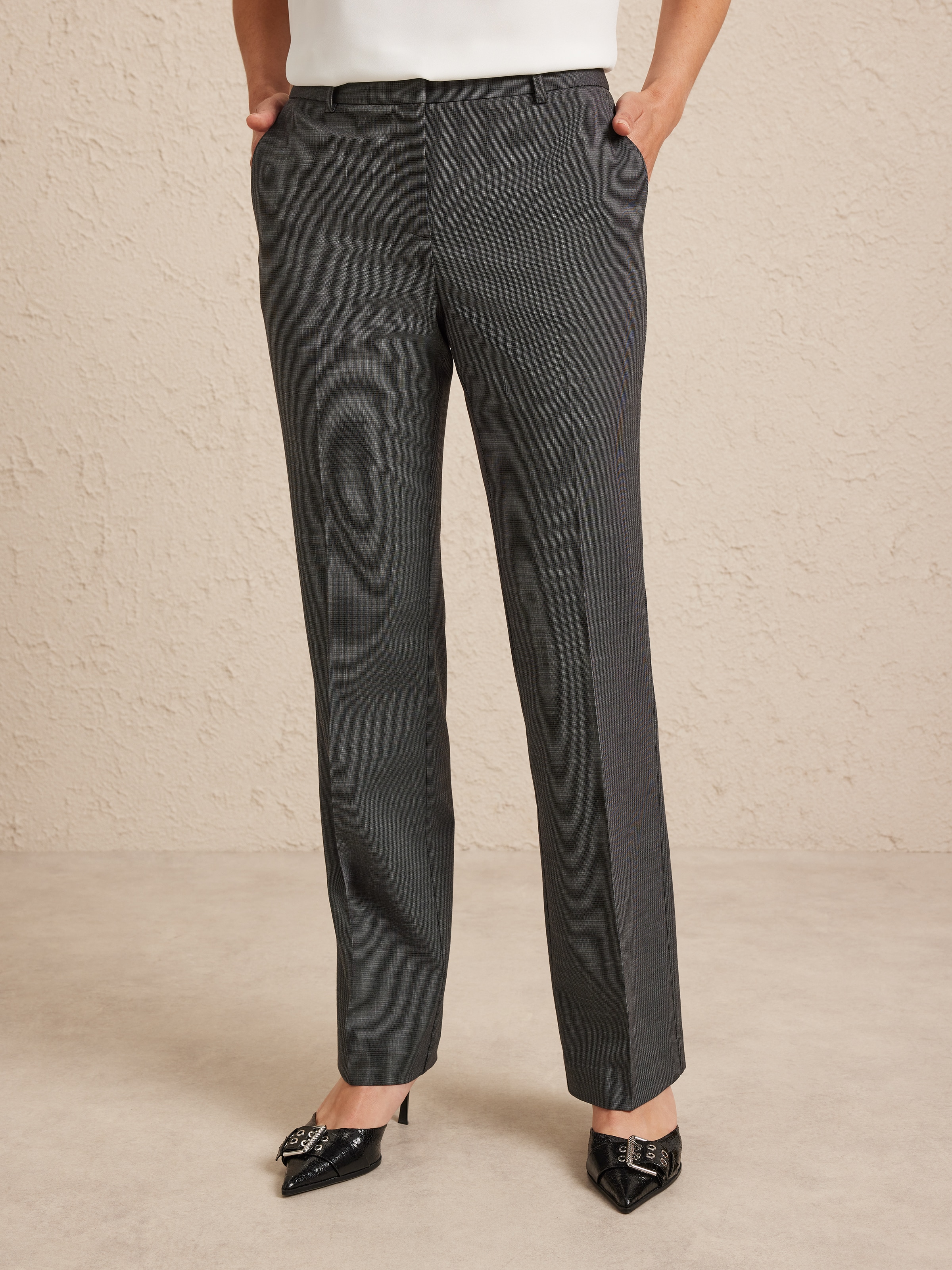 Charcoal Straight Suit Pant                                                                                                     