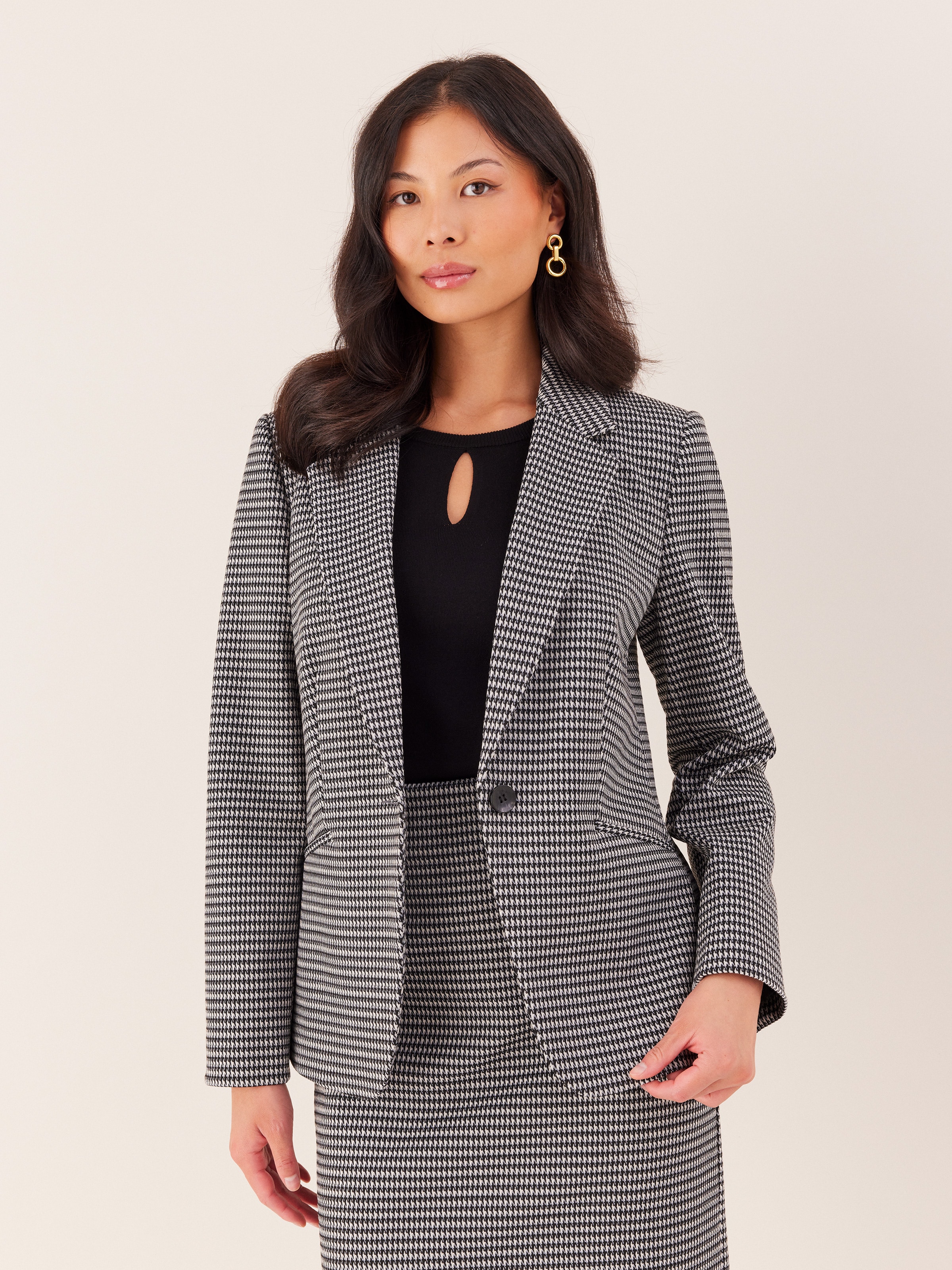 Ponte Houndstooth Blazer                                                                                                        