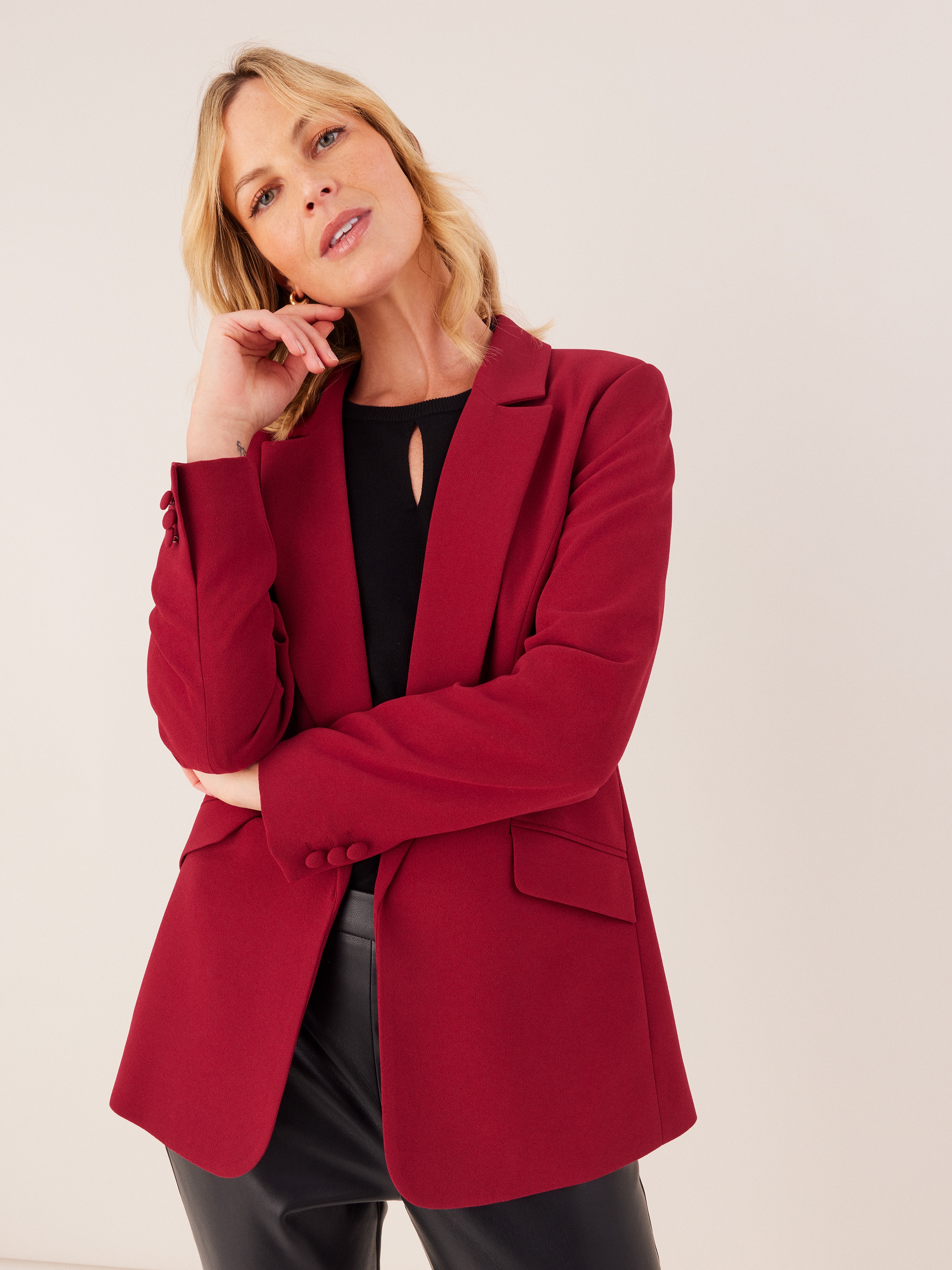 Longline Crepe Blazer                                                                                                           