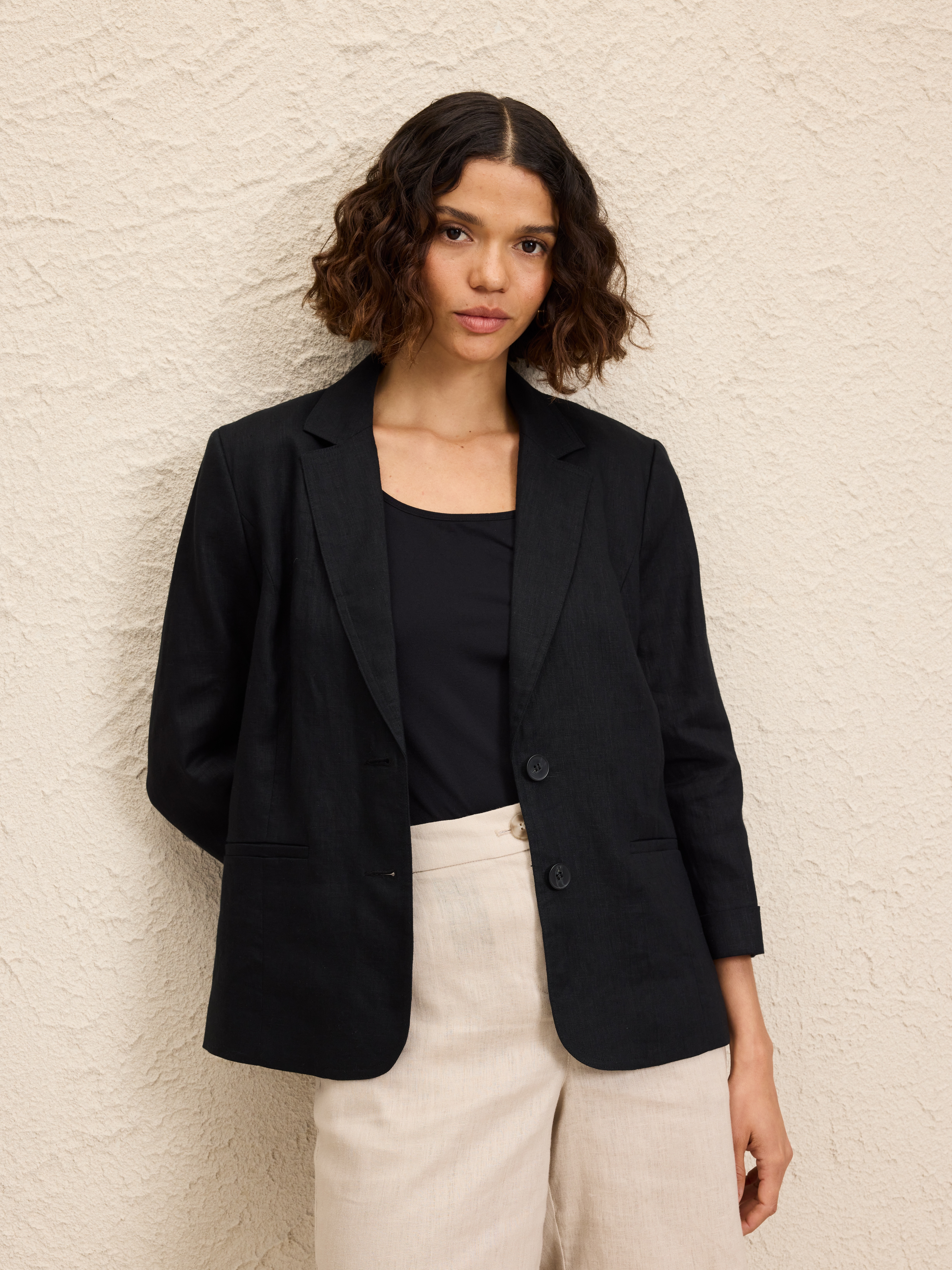 Two Button Linen Blazer                                                                                                         