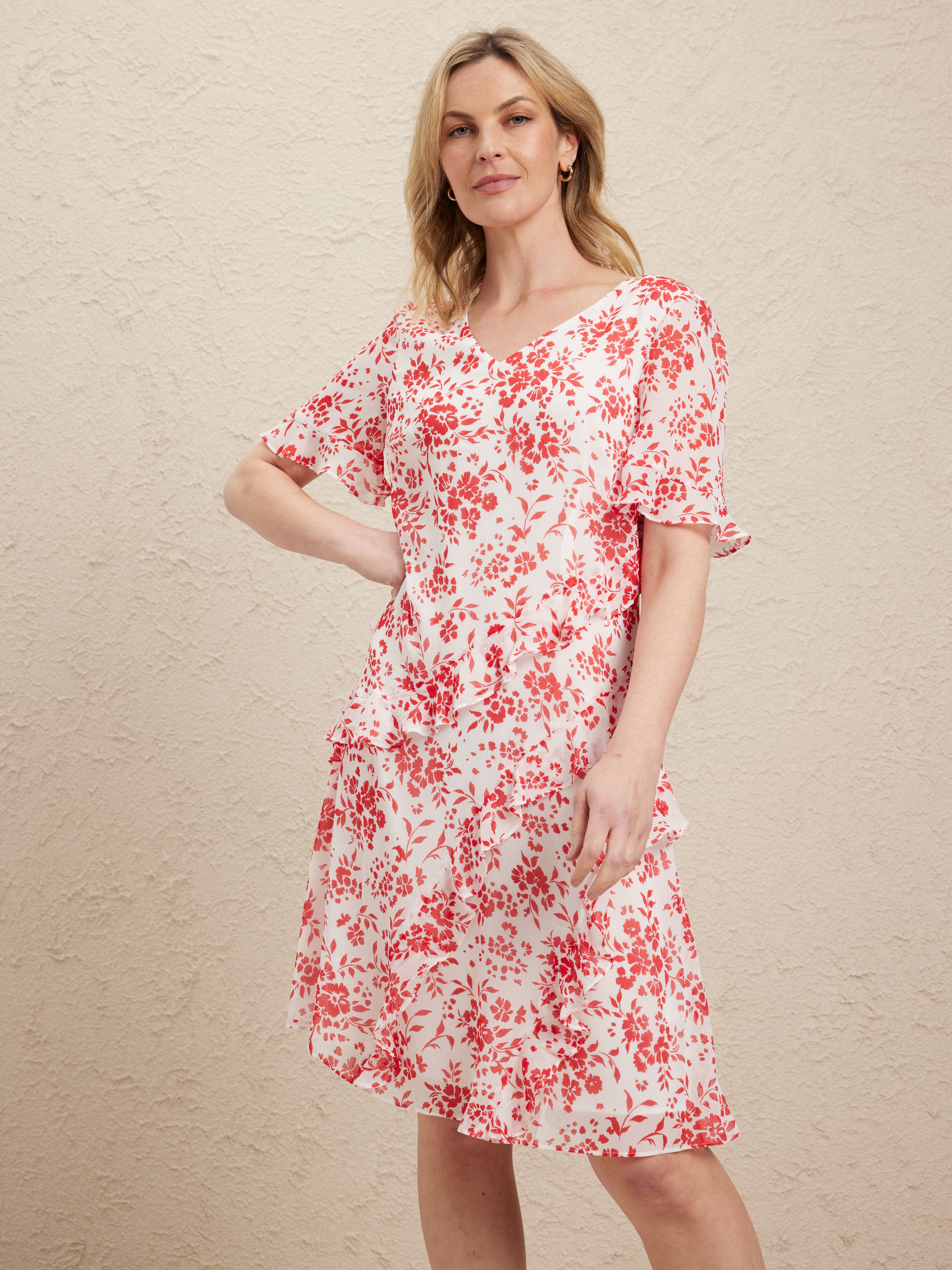 Rachael Ruffle Dress                                                                                                            