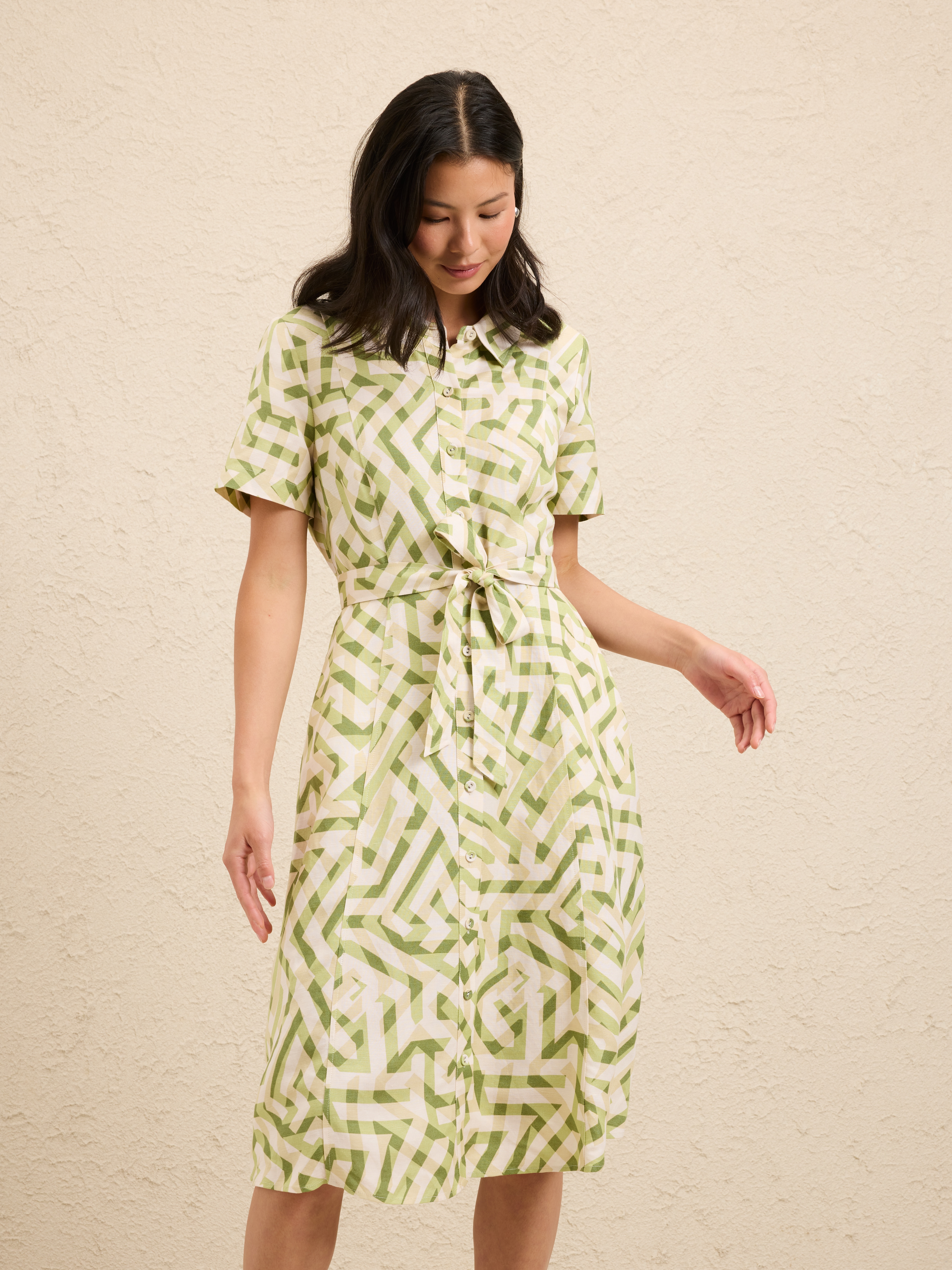 Billy Linen Blend Shirt Dress                                                                                                   