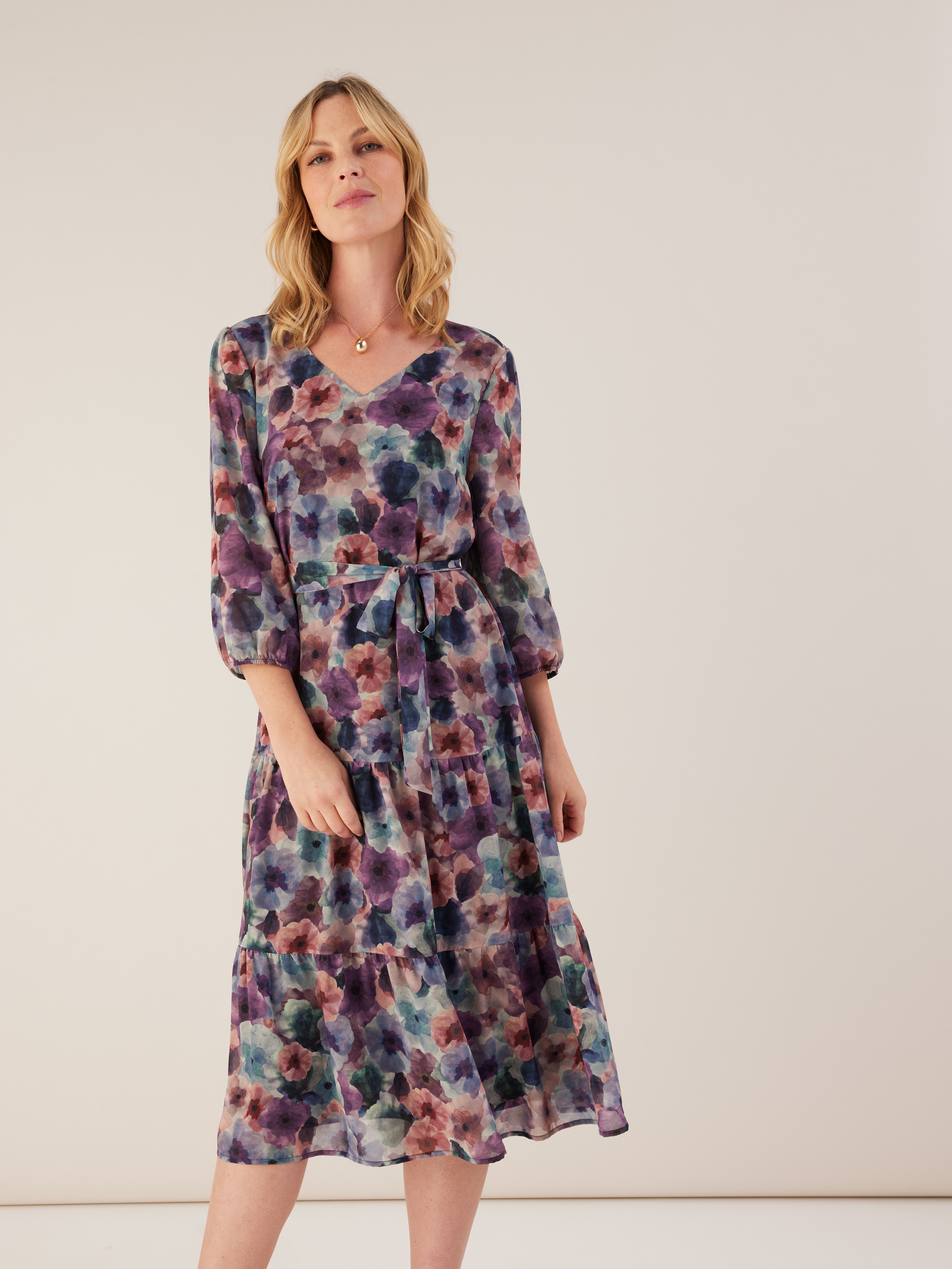 Hailey Tierred Midi Dress                                                                                                       