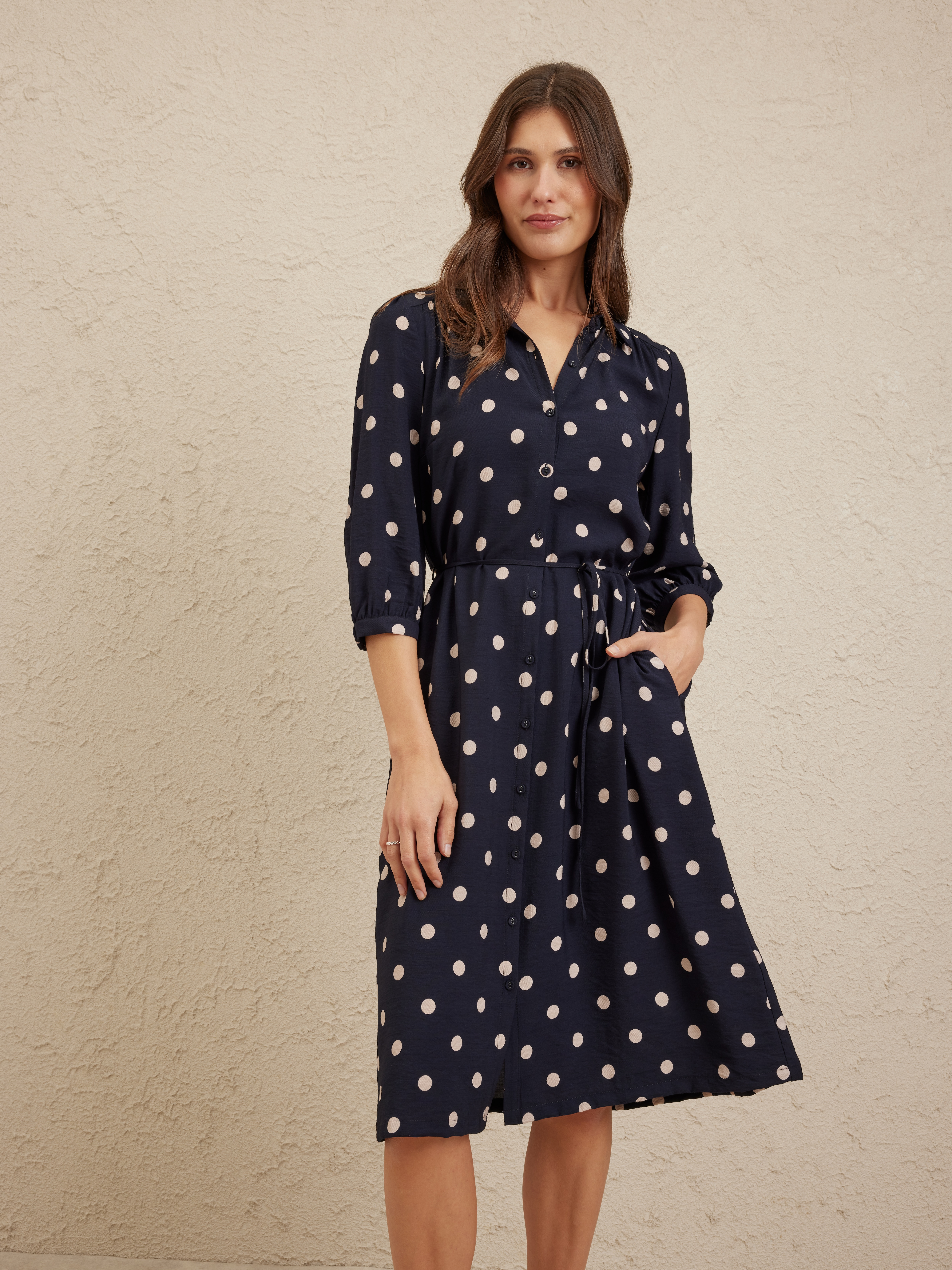 3/4 Sleeve Alice Shirt Dress                                                                                                    