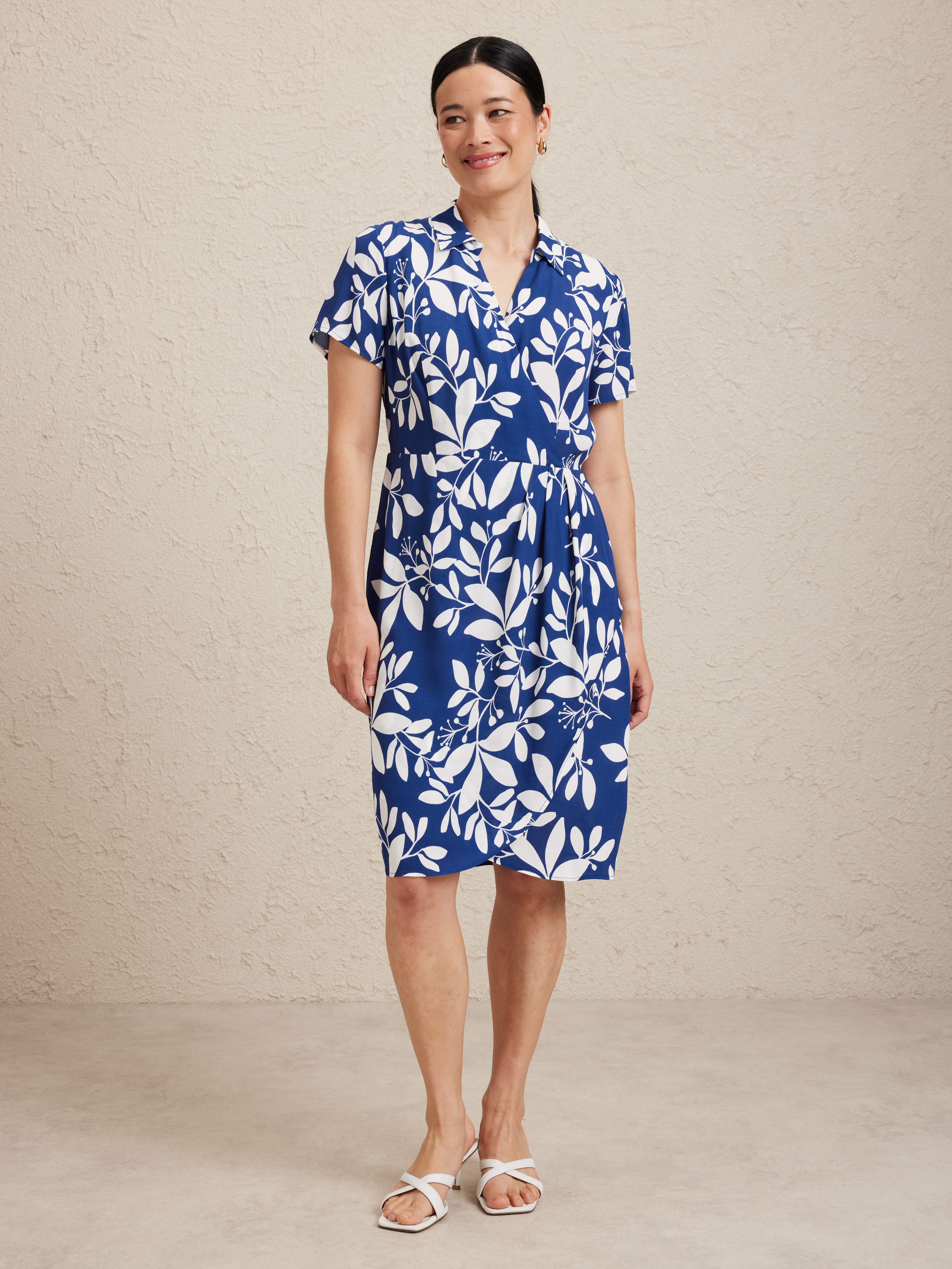 Georgie Collared Wrap Dress                                                                                                     