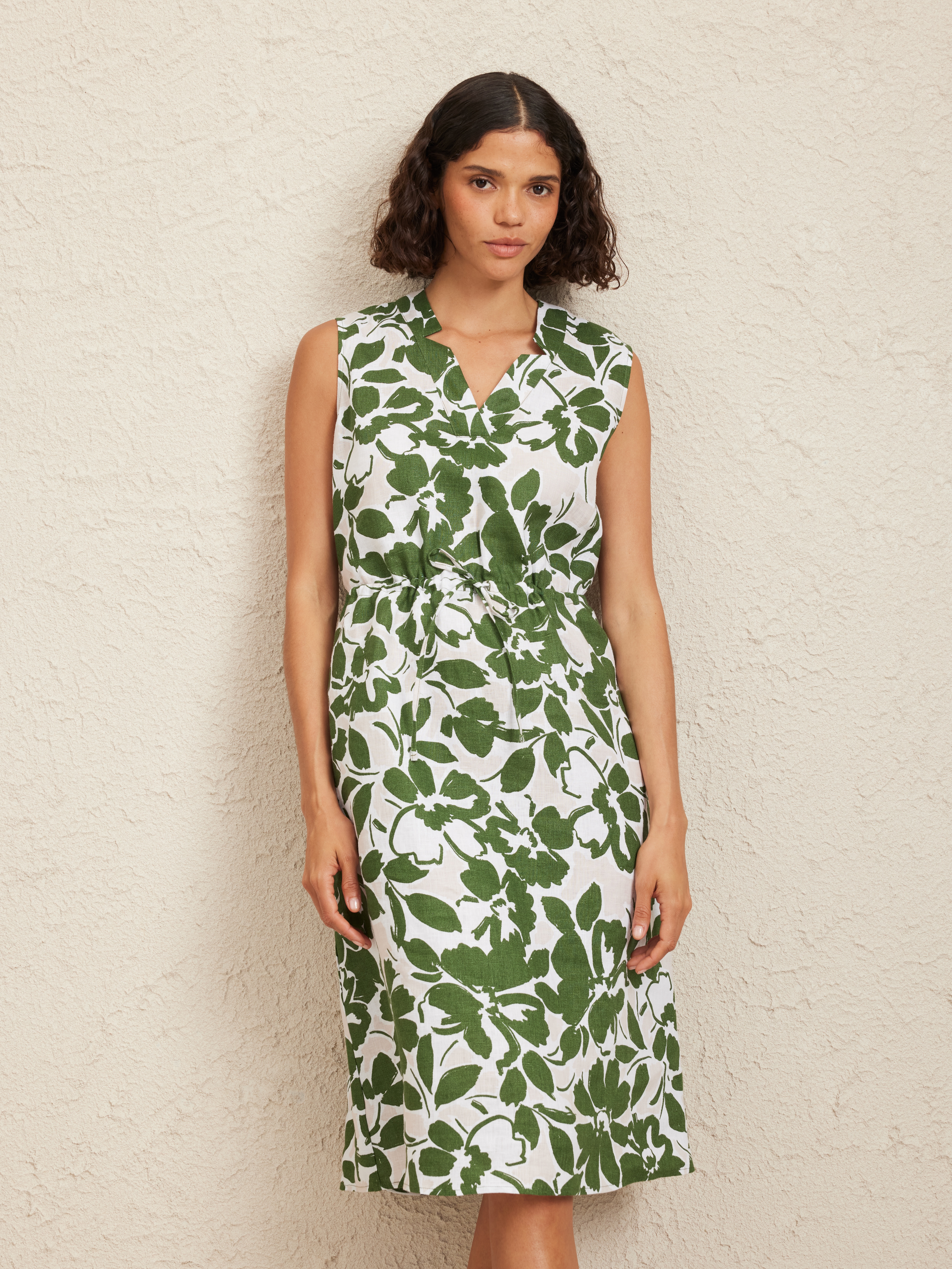 Elina Linen Midi Dress                                                                                                          