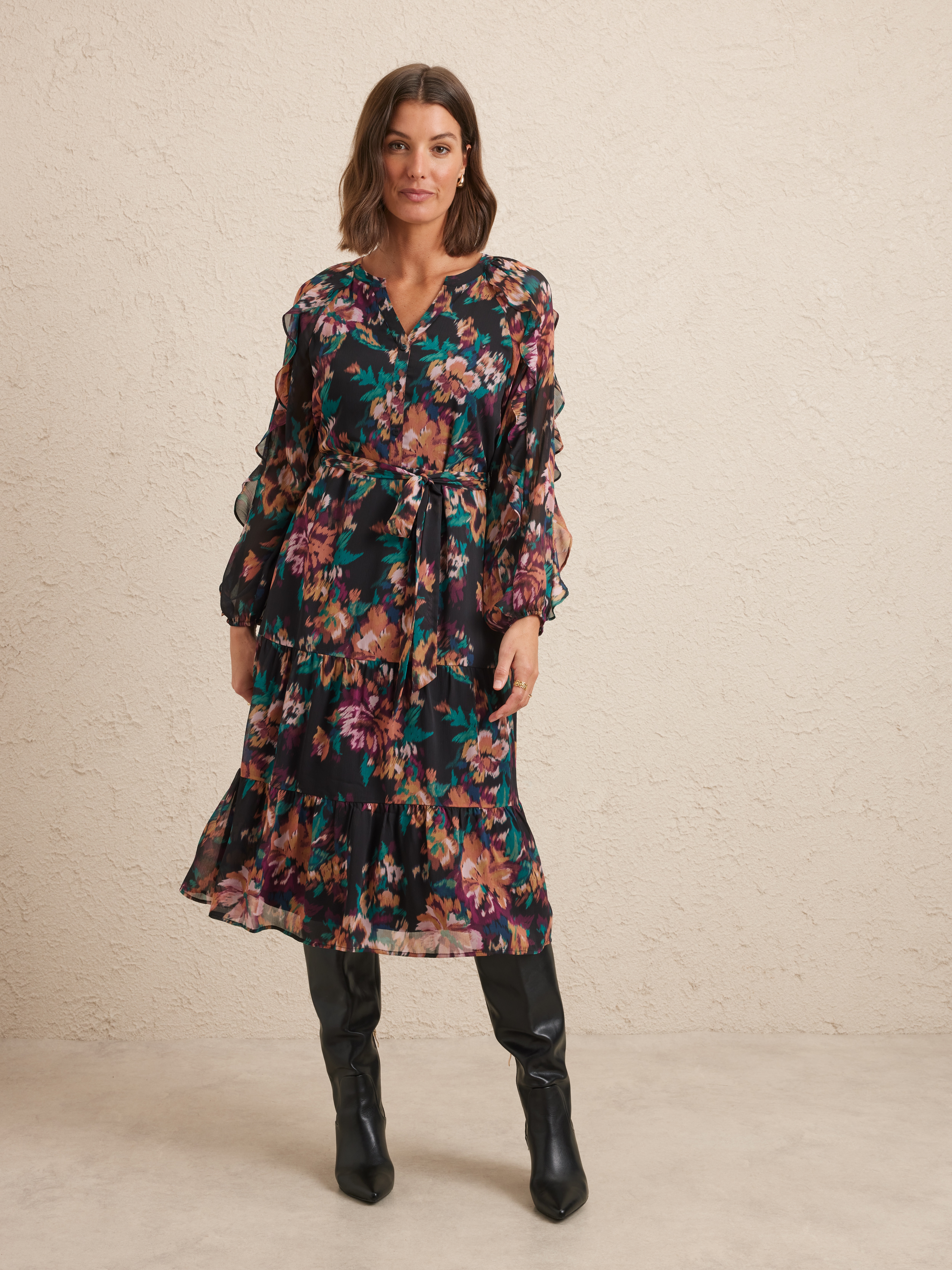 Cami Ruffle Sleeve Dress                                                                                                        