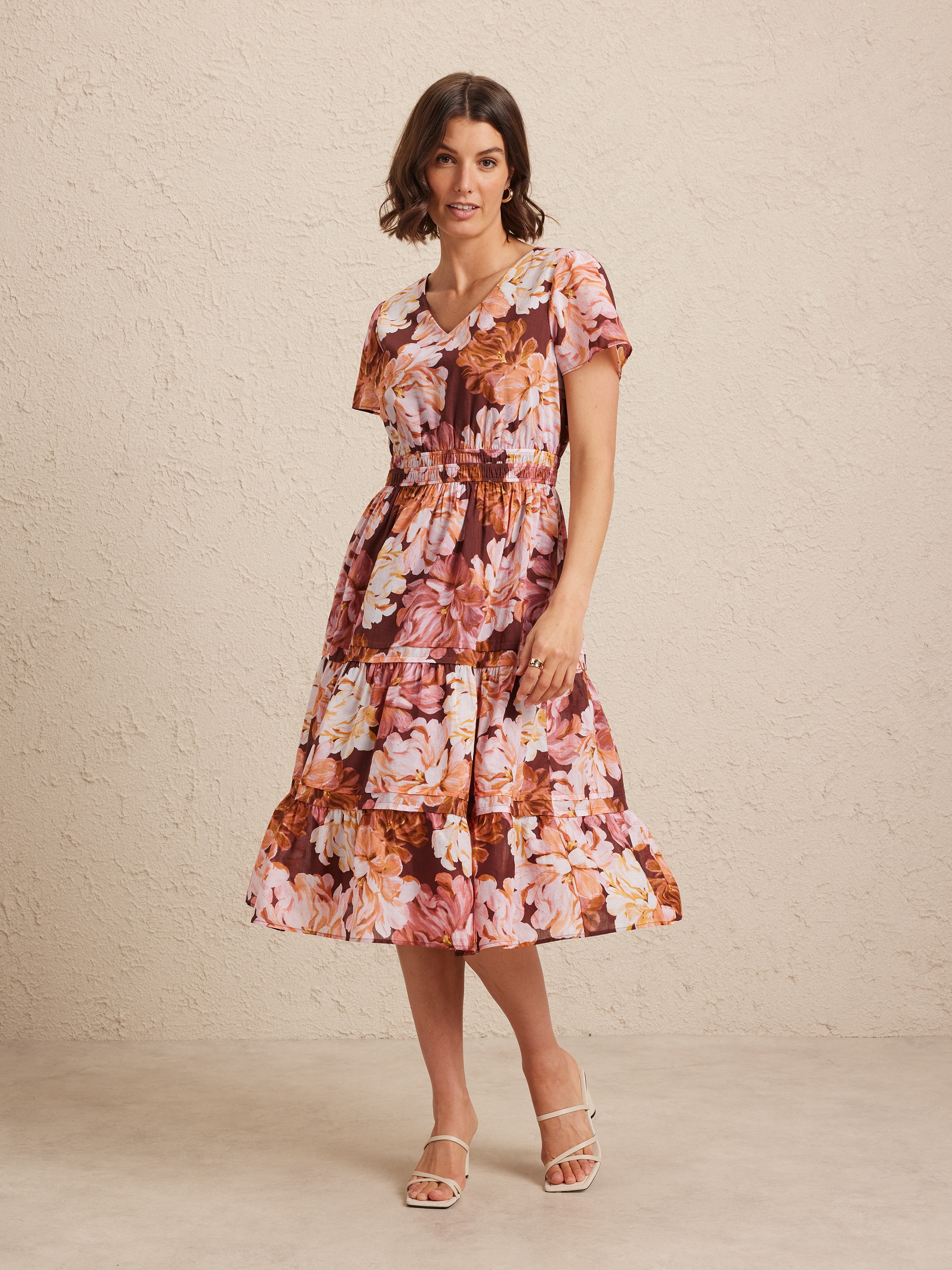 Bridget Tiered Midi Dress                                                                                                       