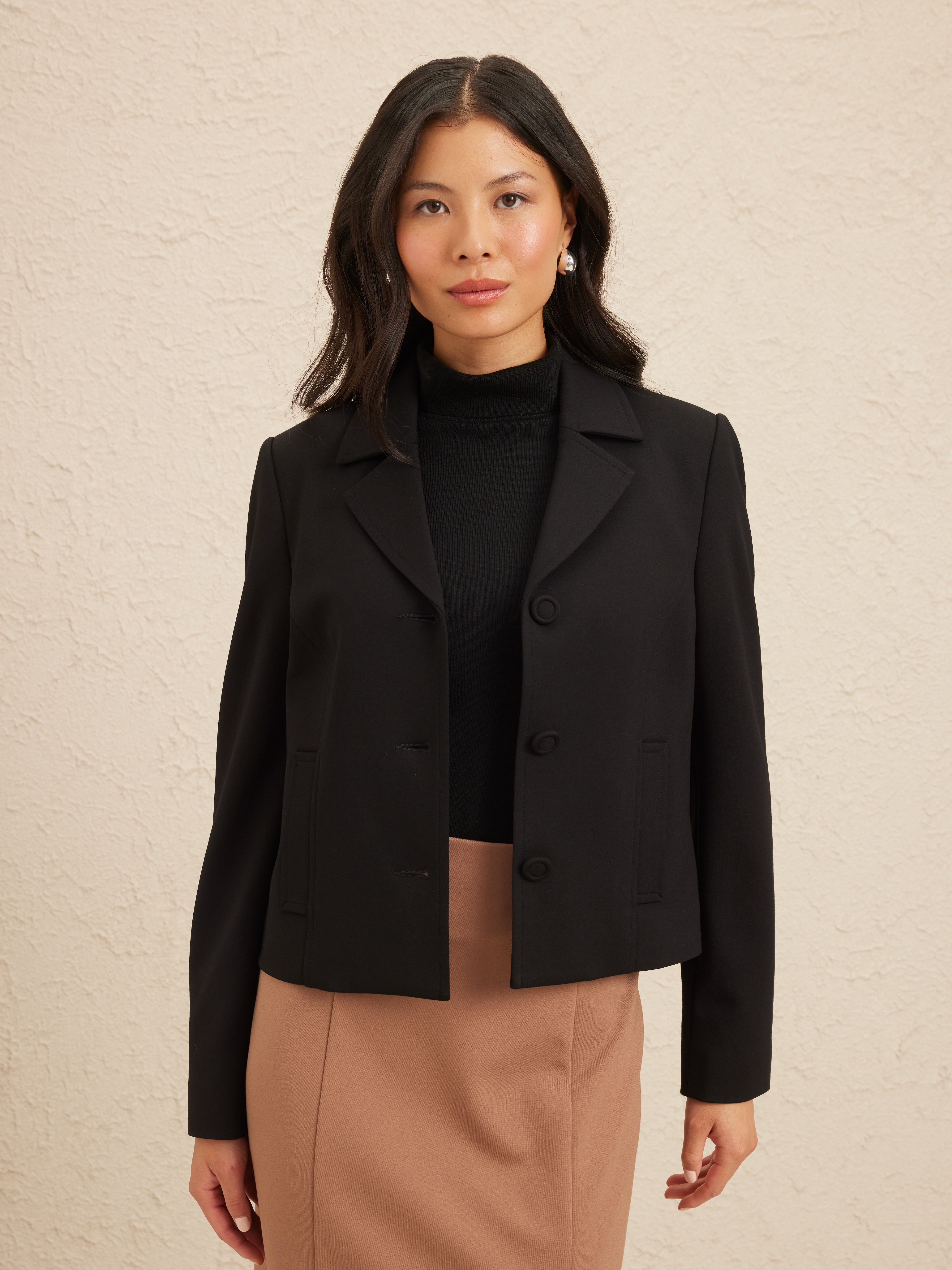 Ponte 3 Button Short Jacket                                                                                                     